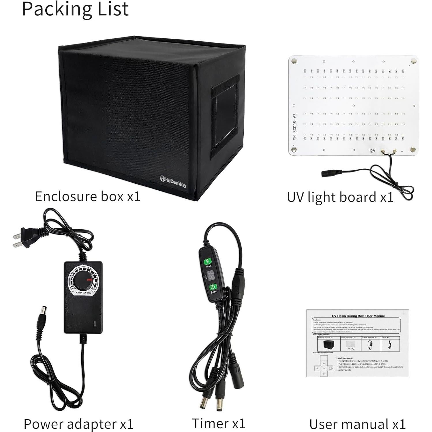 Caja de Curado de Resina UV HOCENWAY 48W 395nm con Control de Brillo