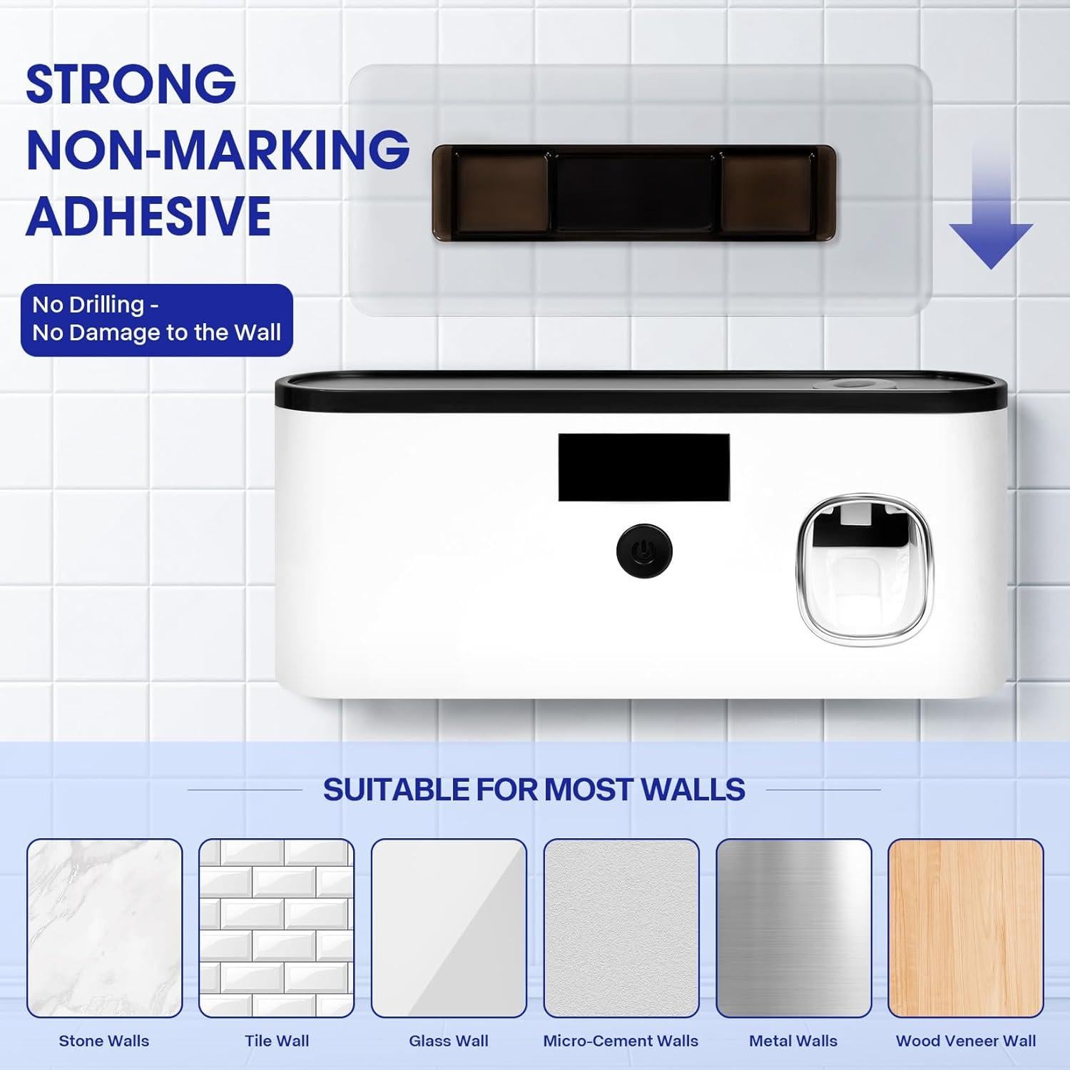 Soporte de Cepillo de Dientes GoLashFun Blanco con Esterilizador