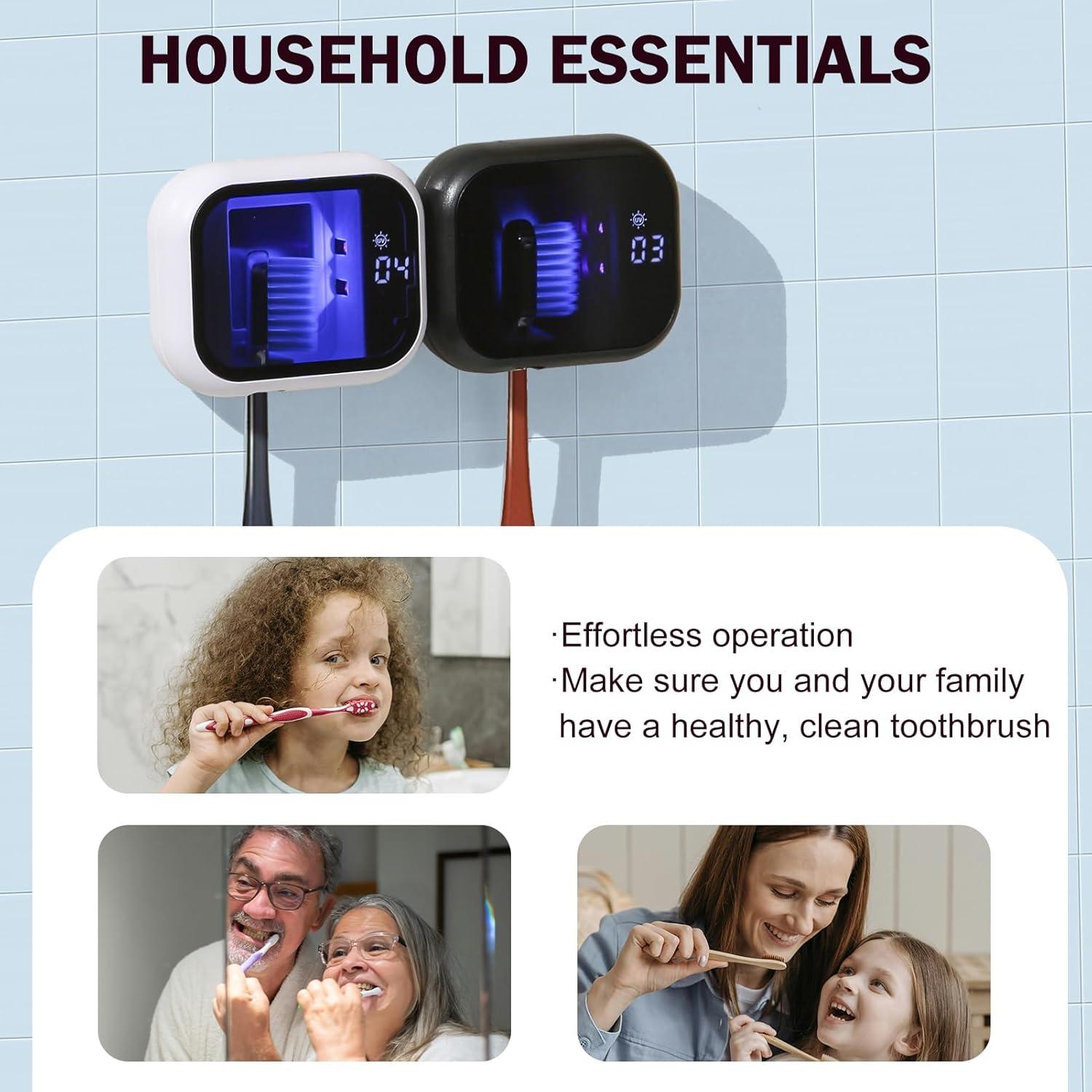 Limpiador UV-C para Cepillos de Dientes Portátil Negro