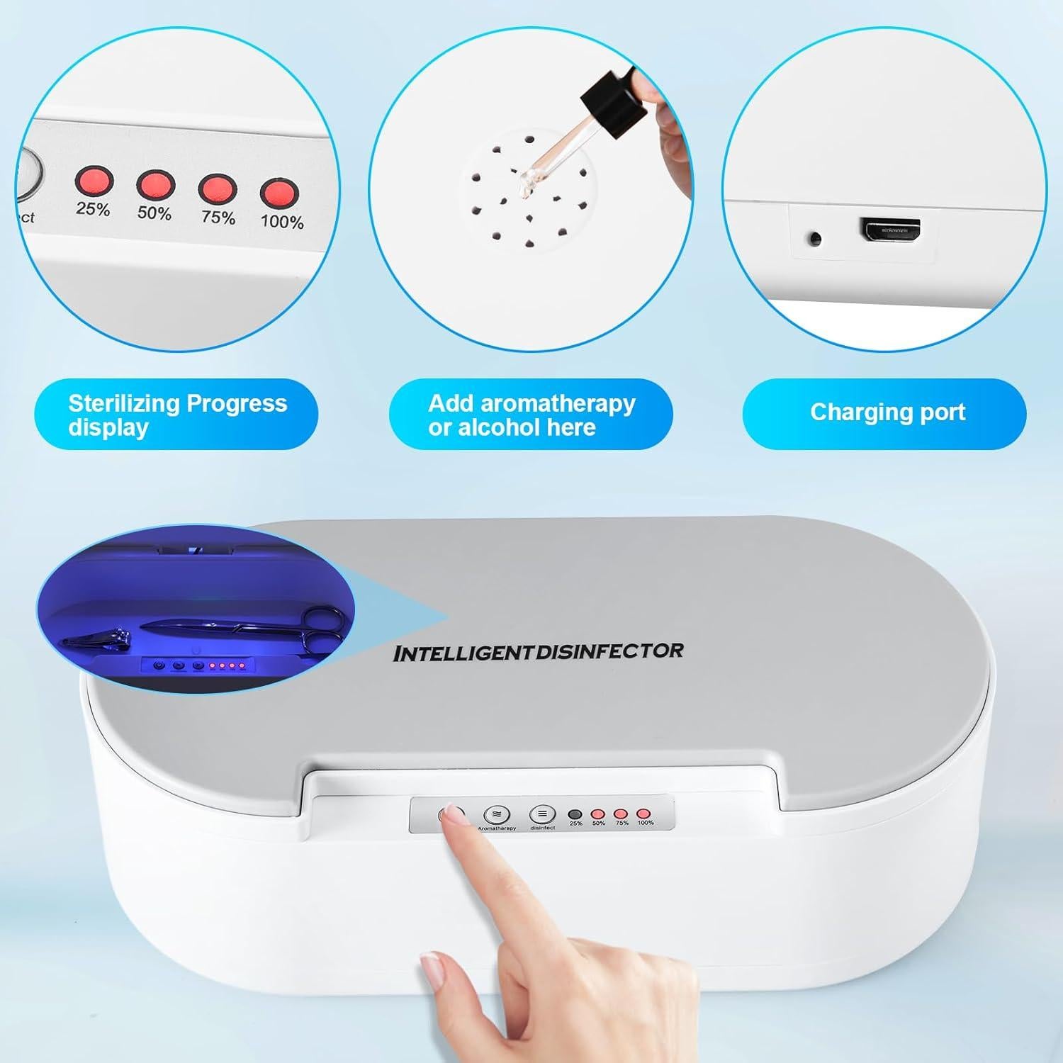 Caja Esterilizadora Portátil Soiiw para Herramientas de Uñas 25x12x7.6cm