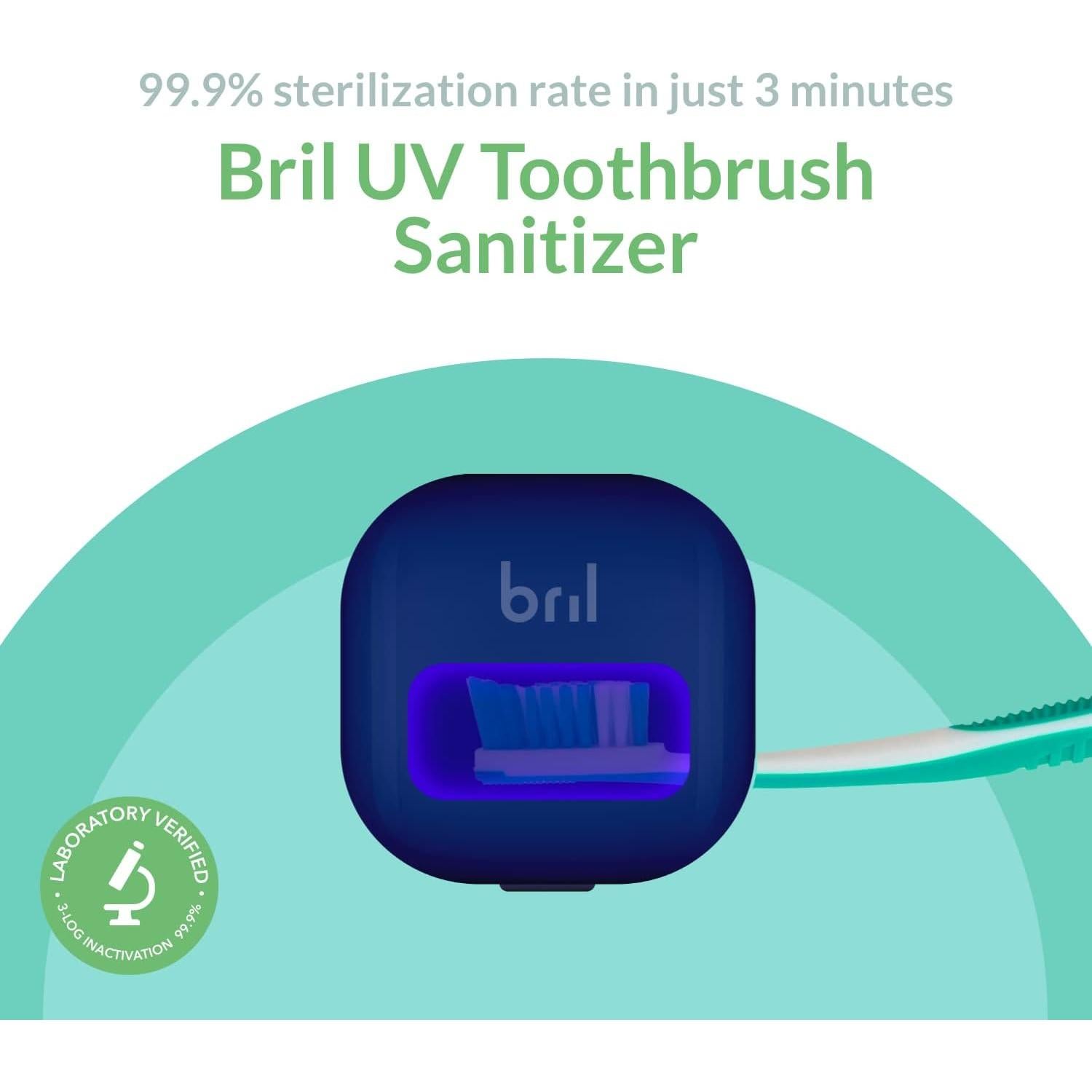 Desinfectante de Cepillos de Dientes Bril UV-C Portátil Azul y Blanco