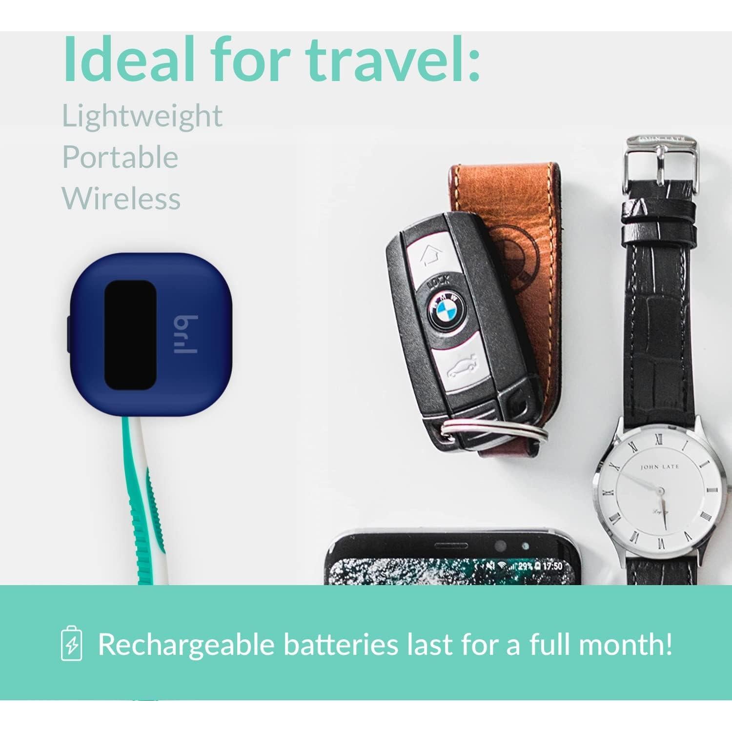 Desinfectante de Cepillos de Dientes Bril UV-C Portátil Azul y Blanco