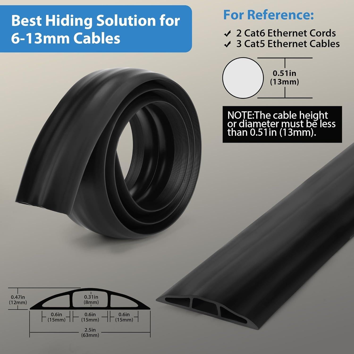 Cubierta de Cable de Piso LZEOY 121.92 cm Marrón Antideslizante