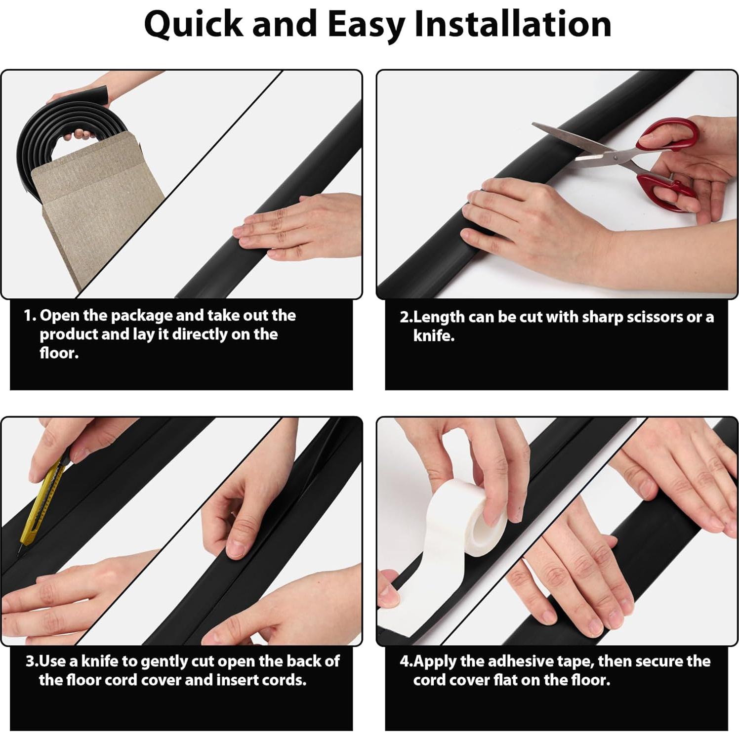 Cubierta de Cable de Piso LZEOY 121.92 cm Marrón Antideslizante