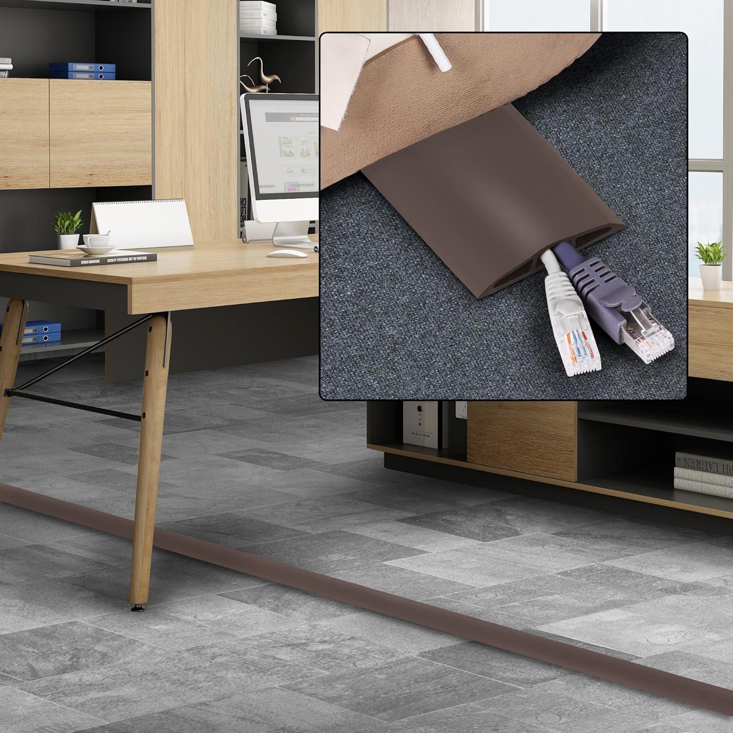 Cubierta de Cable de Piso LZEOY 121.92 cm Marrón Antideslizante