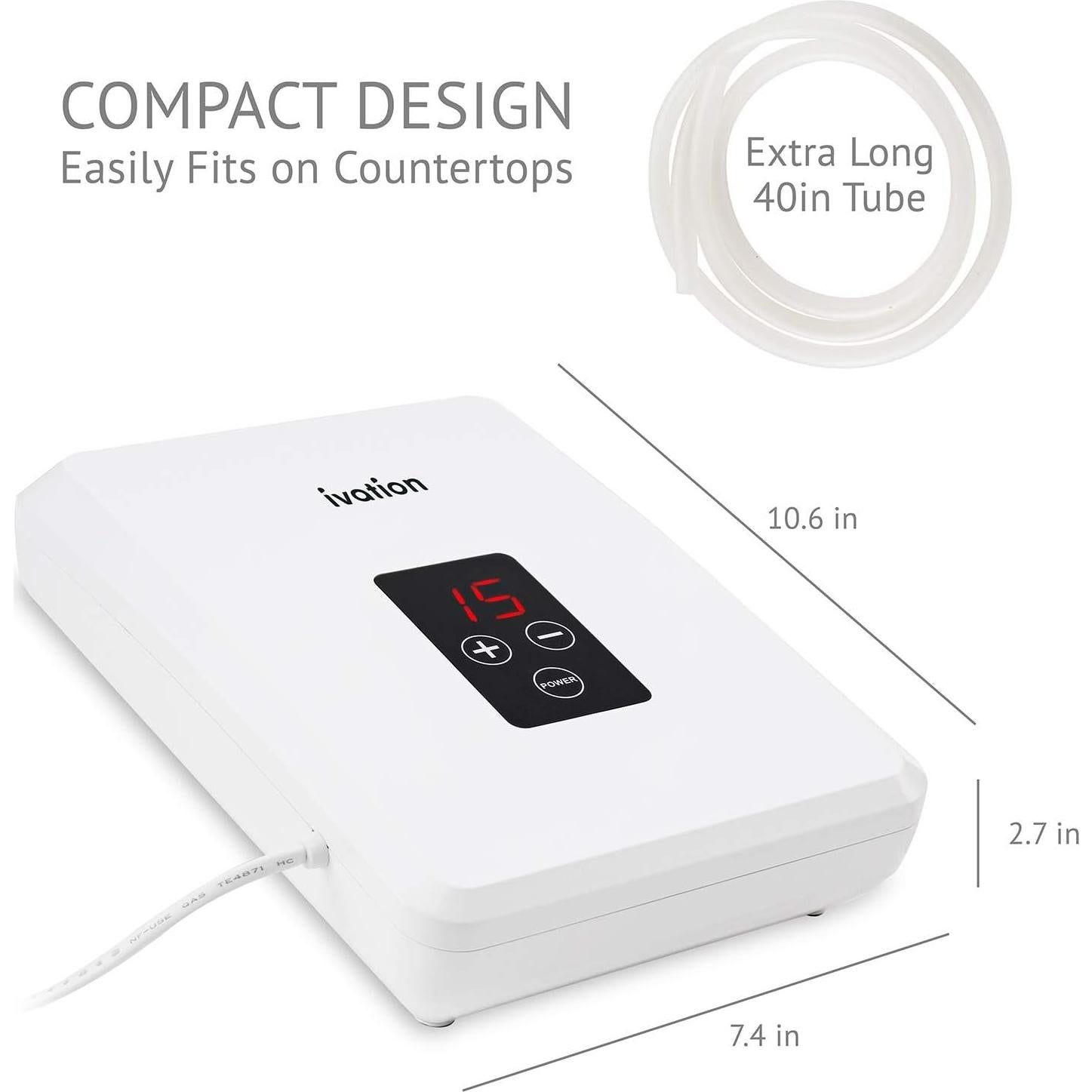 Generador de Ozono Portátil Ivation 600mg/h - Purificador de Aire y Agua