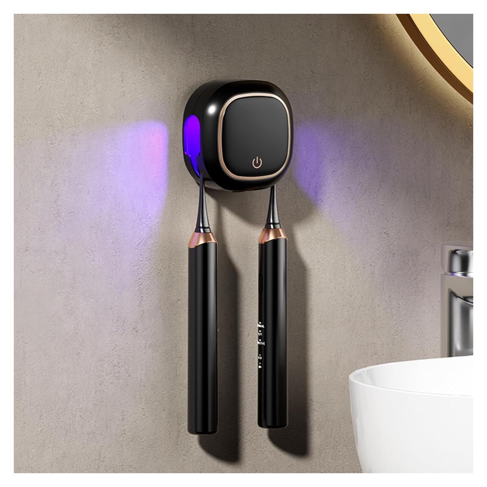 Soporte de Cepillo de Dientes Wekity Negro con Limpieza Automática