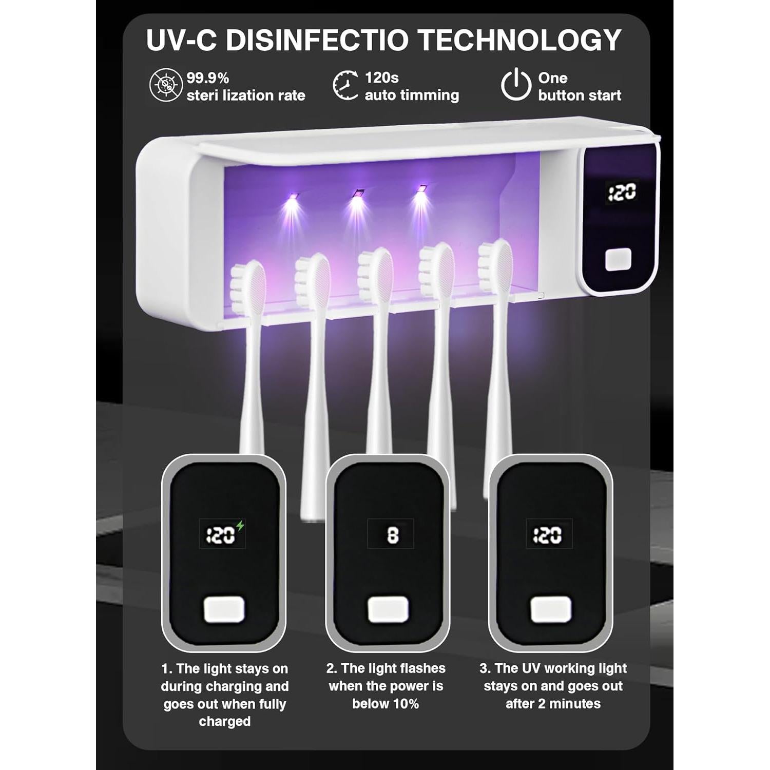 Soporte para Cepillos de Dientes Eléctrico OVAS HOO 5 Ranuras