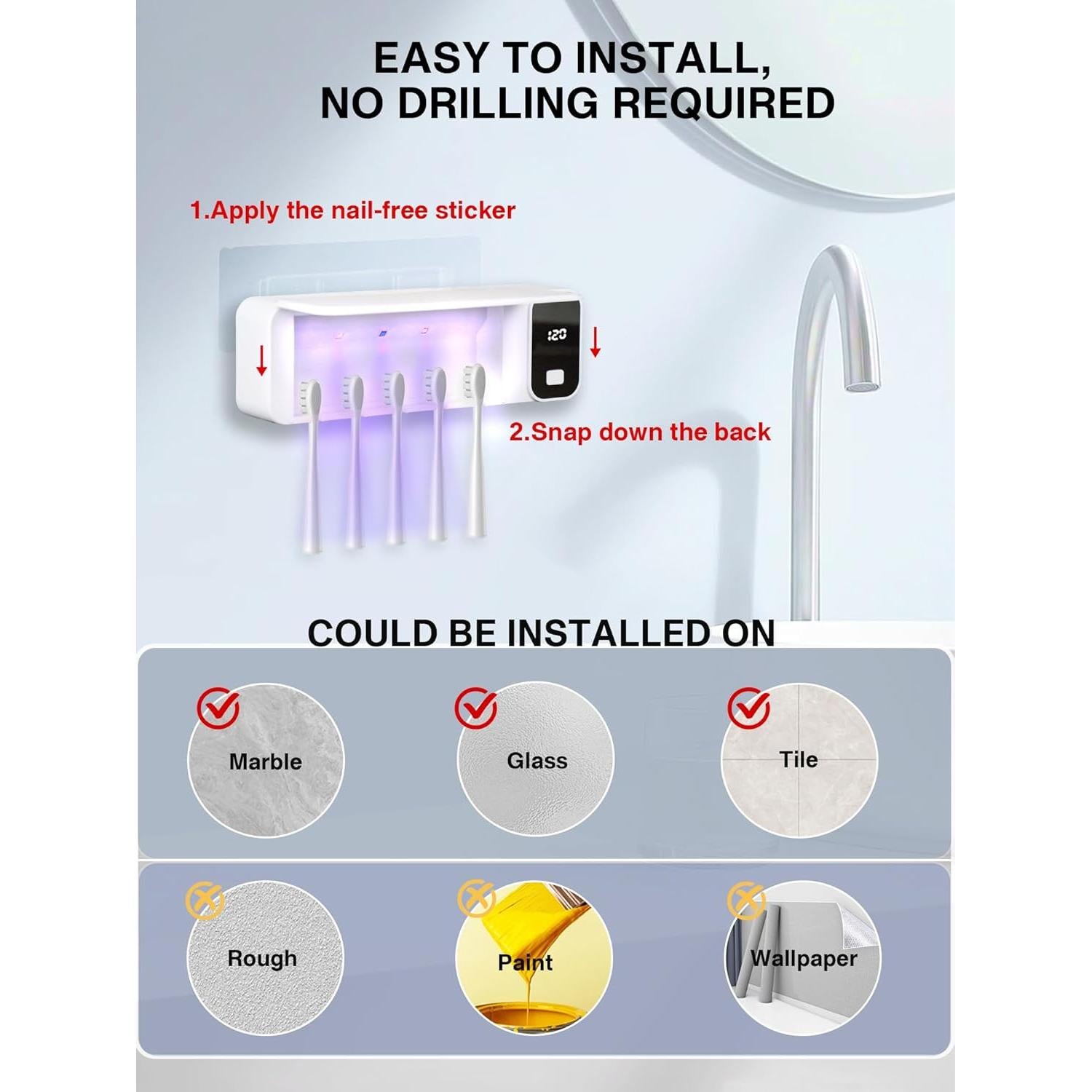 Soporte para Cepillos de Dientes Eléctrico OVAS HOO 5 Ranuras