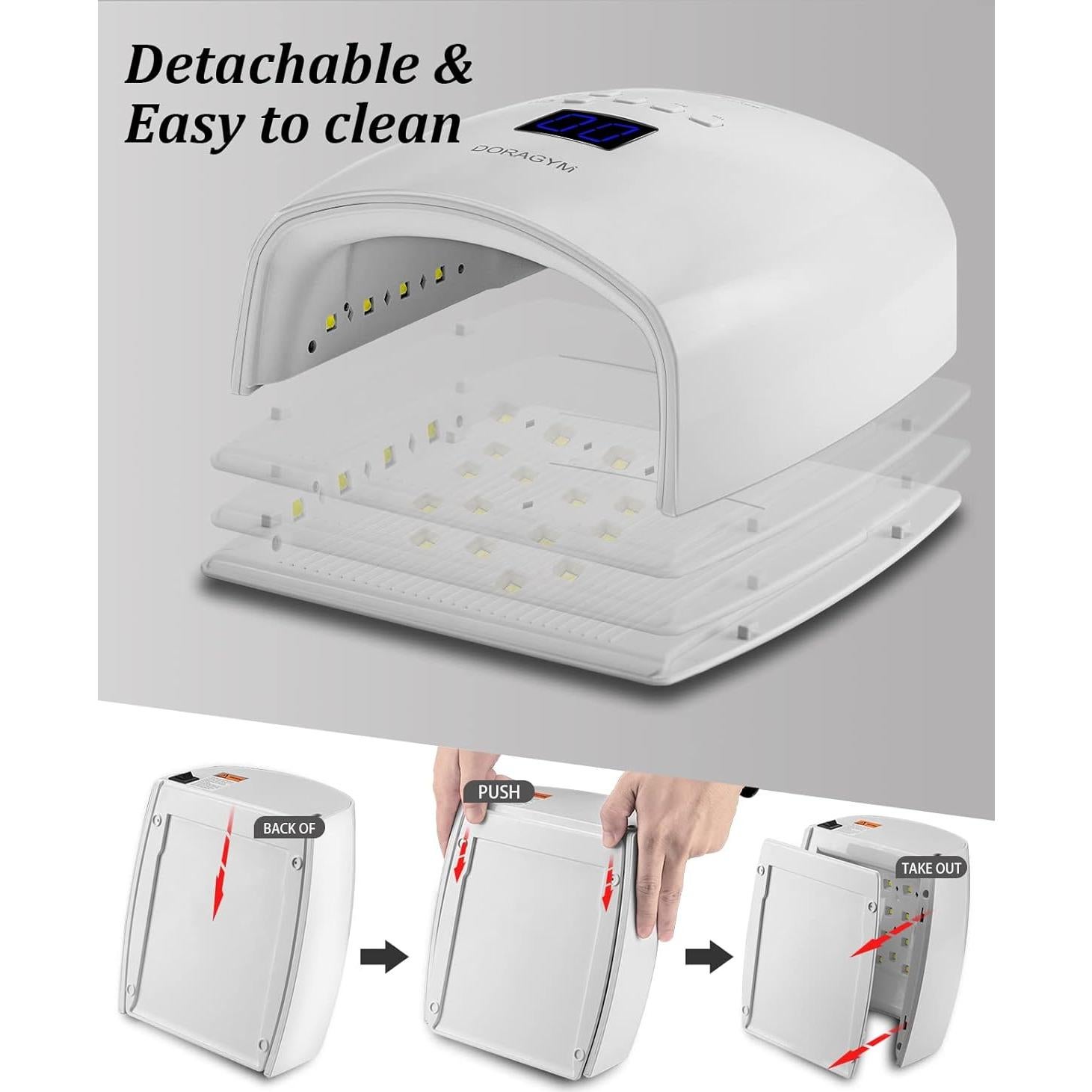Lámpara de Uñas UV LED DORAGYM 66W Inalámbrica Recargable