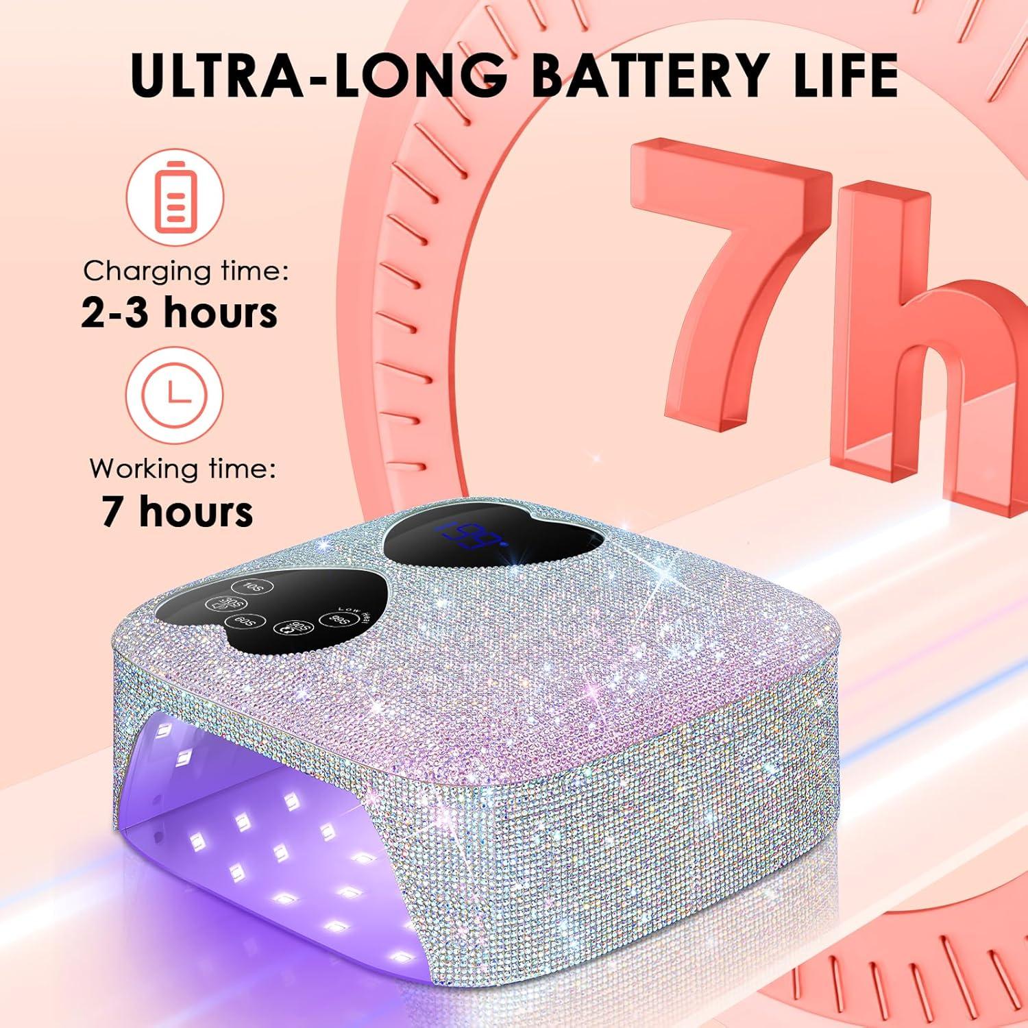 Lámpara de Uñas LED UV HUITINE 80W Inalámbrica con Temporizador