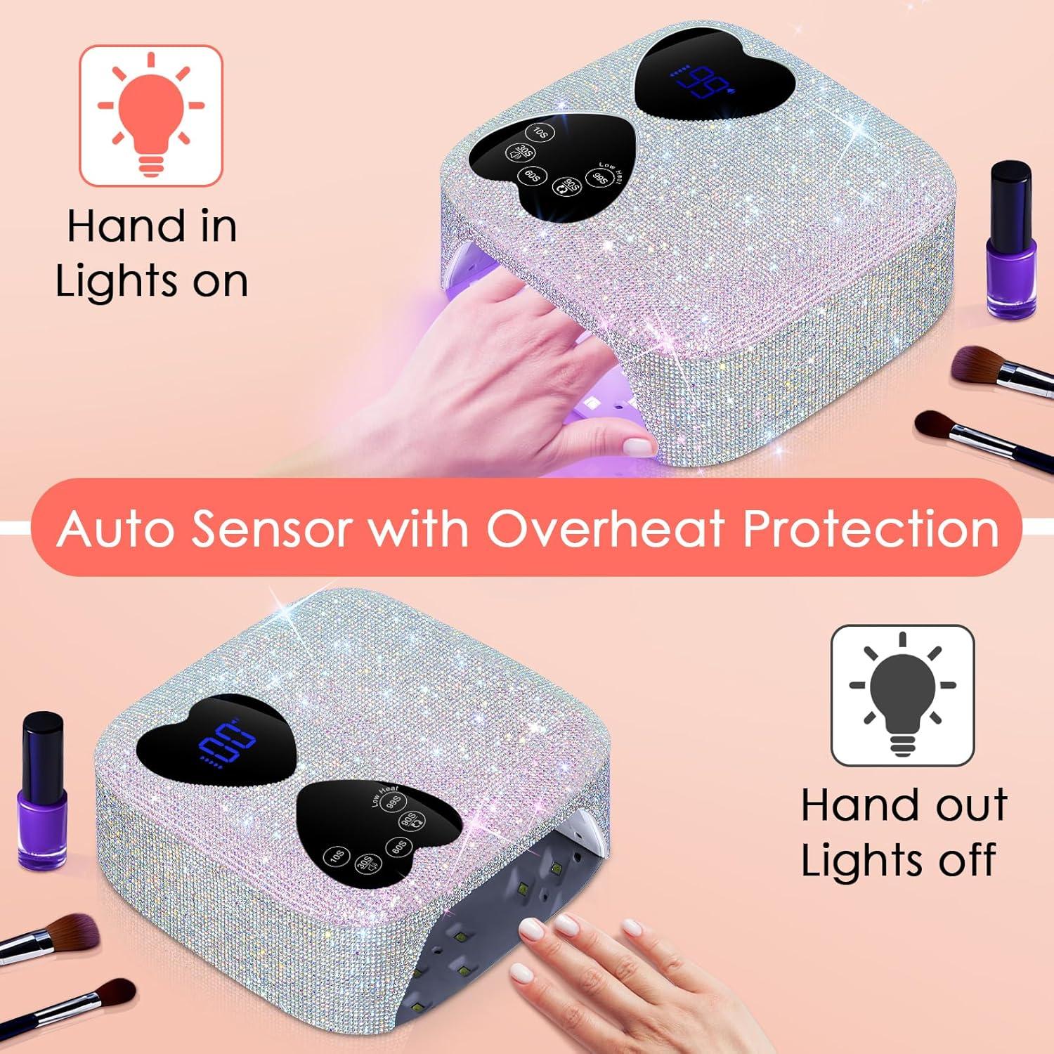 Lámpara de Uñas LED UV HUITINE 80W Inalámbrica con Temporizador