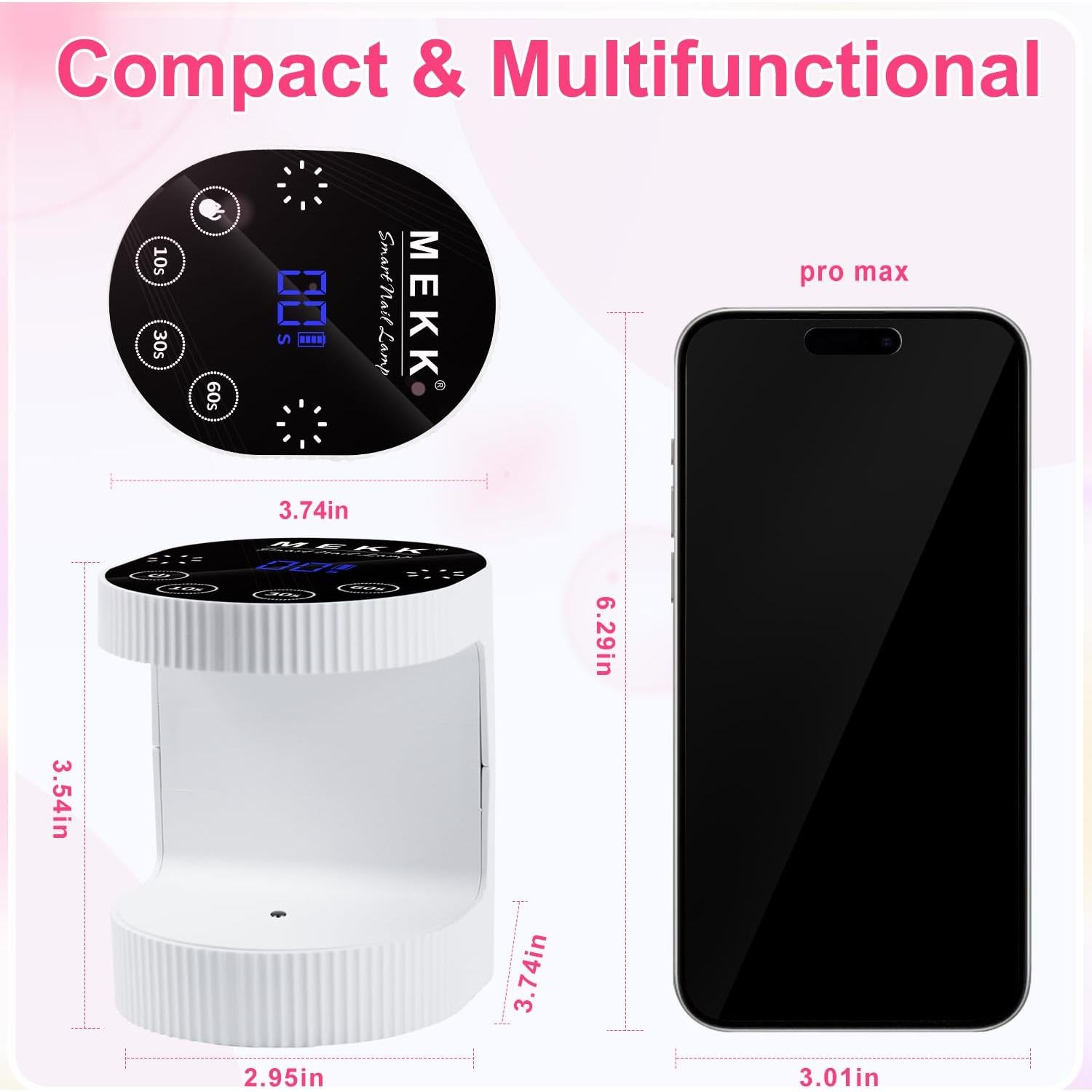 Lámpara UV Inalámbrica MEKK YX-PD-W 24W Recargable Blanca