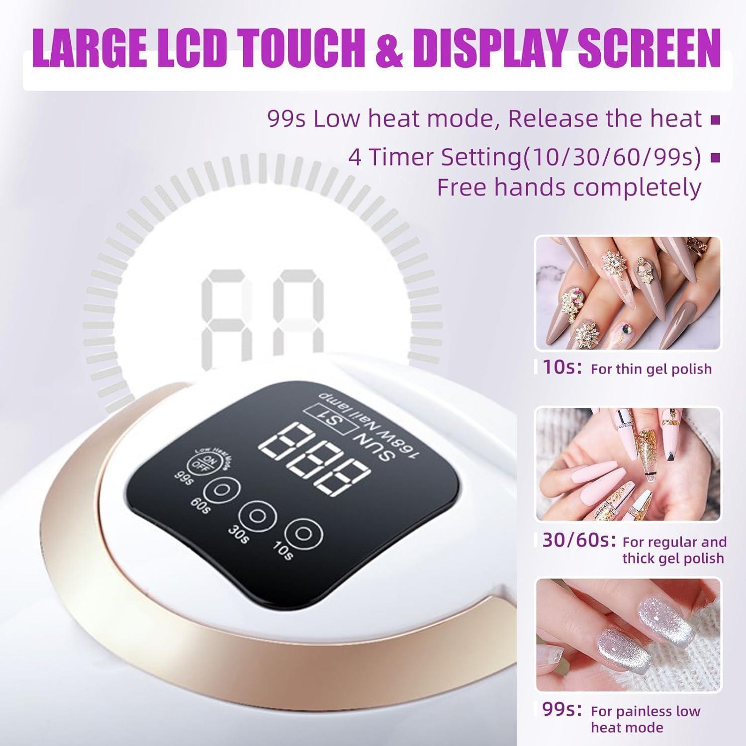 Lámpara UV LED 168W BPKQ para Curar Esmalte de Uñas