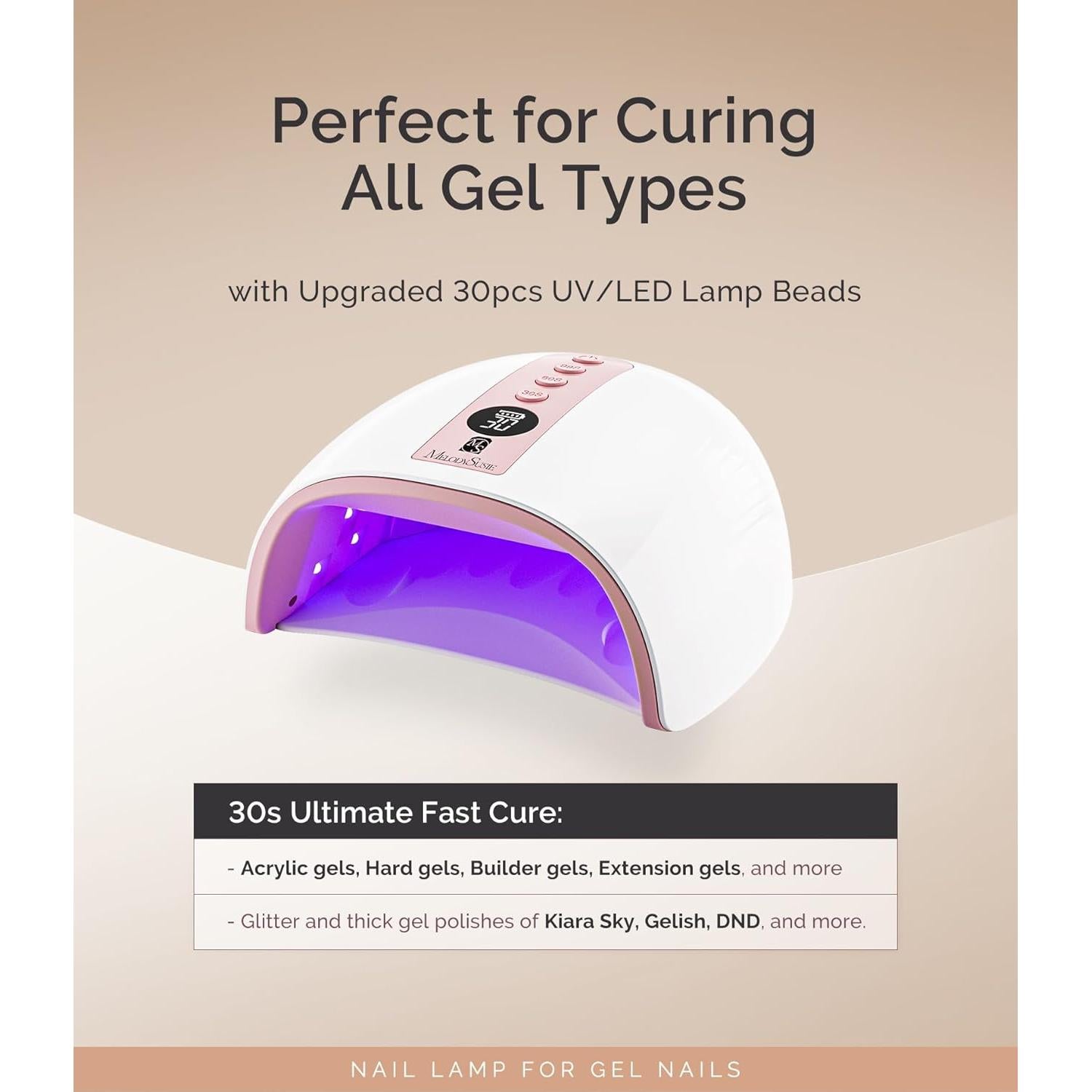 Lámpara UV de Uñas Inalámbrica MelodySusie P-Plus30G 48W Rosa