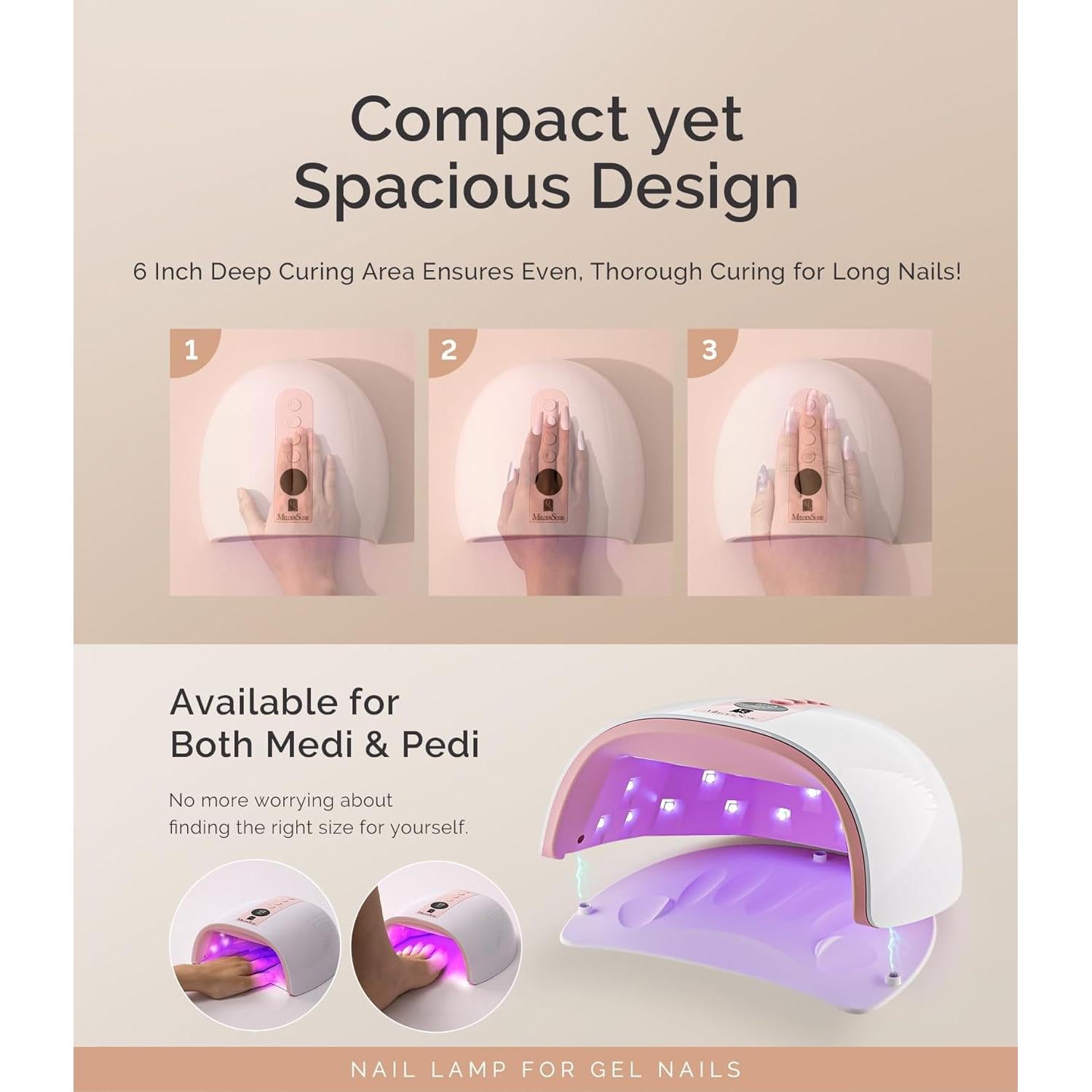 Lámpara UV de Uñas Inalámbrica MelodySusie P-Plus30G 48W Rosa