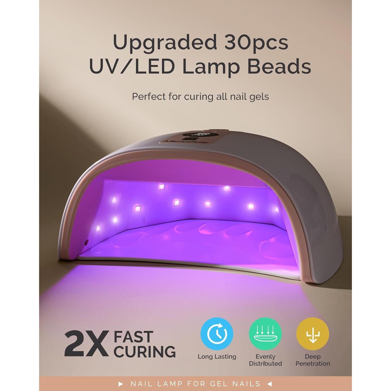 Lámpara UV de Uñas Inalámbrica MelodySusie P-Plus30G 48W Rosa