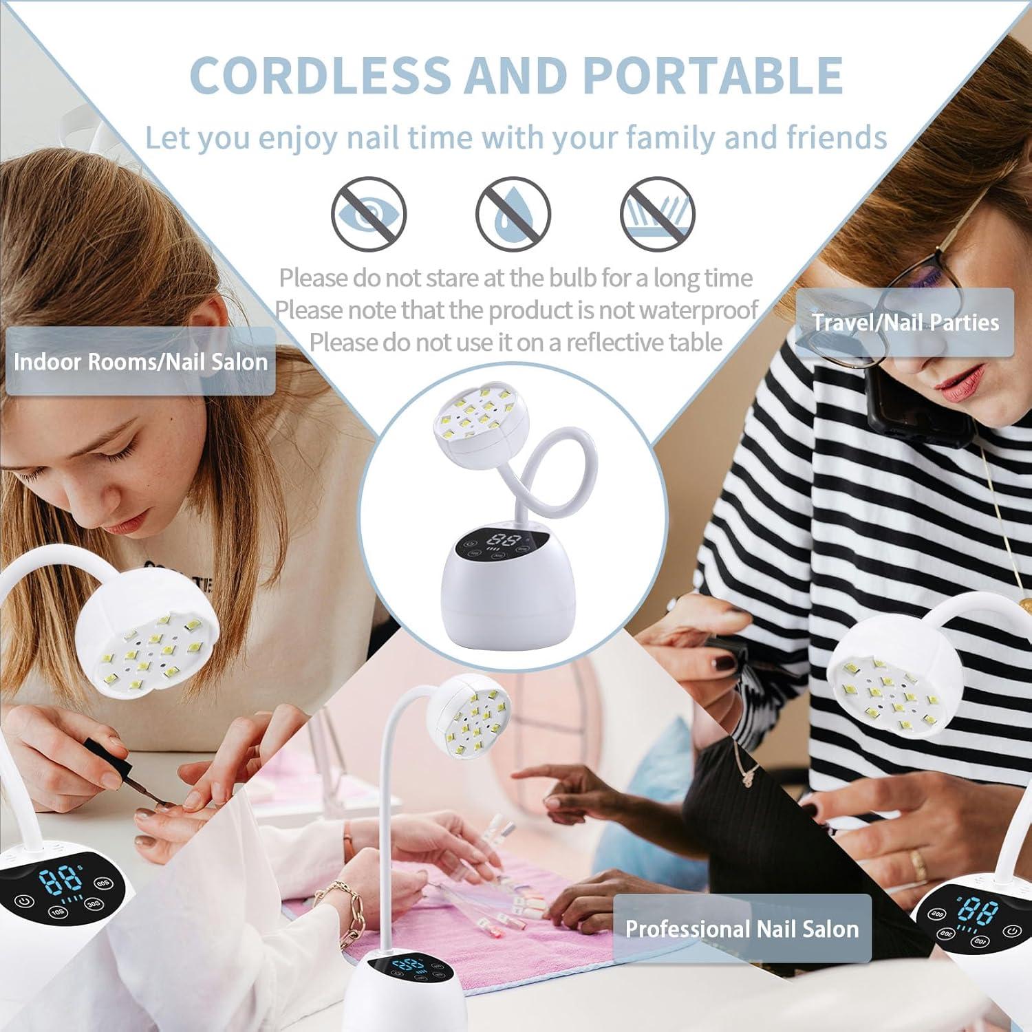 Lámpara UV LED PHAIN 36W Inalámbrica con Sensor y LCD