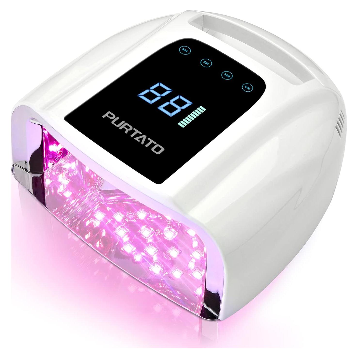 Lámpara UV LED Recargable PURTATO 96W con Temporizador y Sensor