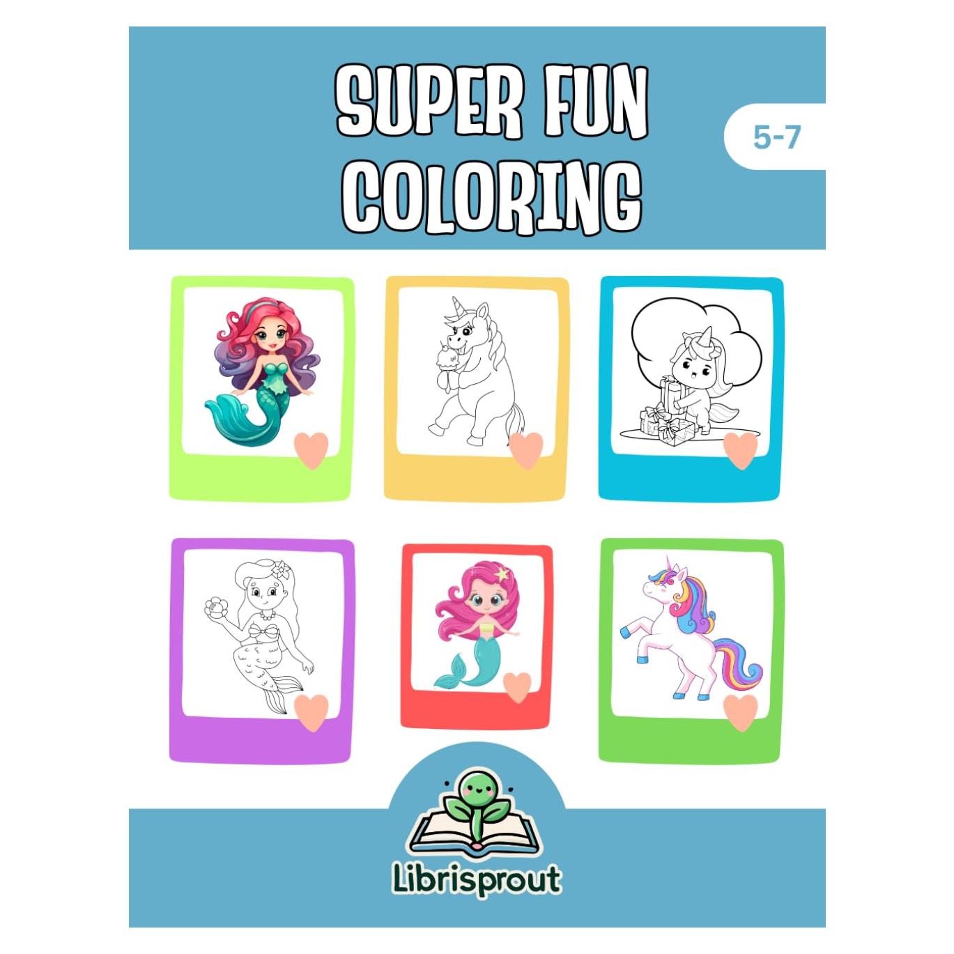 Girls Coloring Book: Mermaids, Unicorns, Fairies & more!