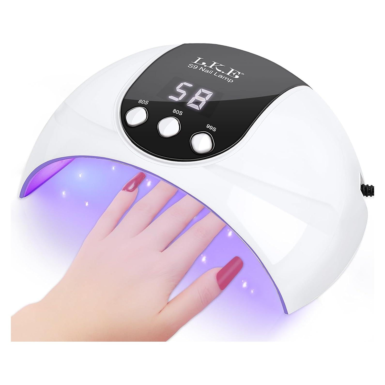 Luz UV para Uñas de Gel LKE 54W con 18 Perlas y Temporizador