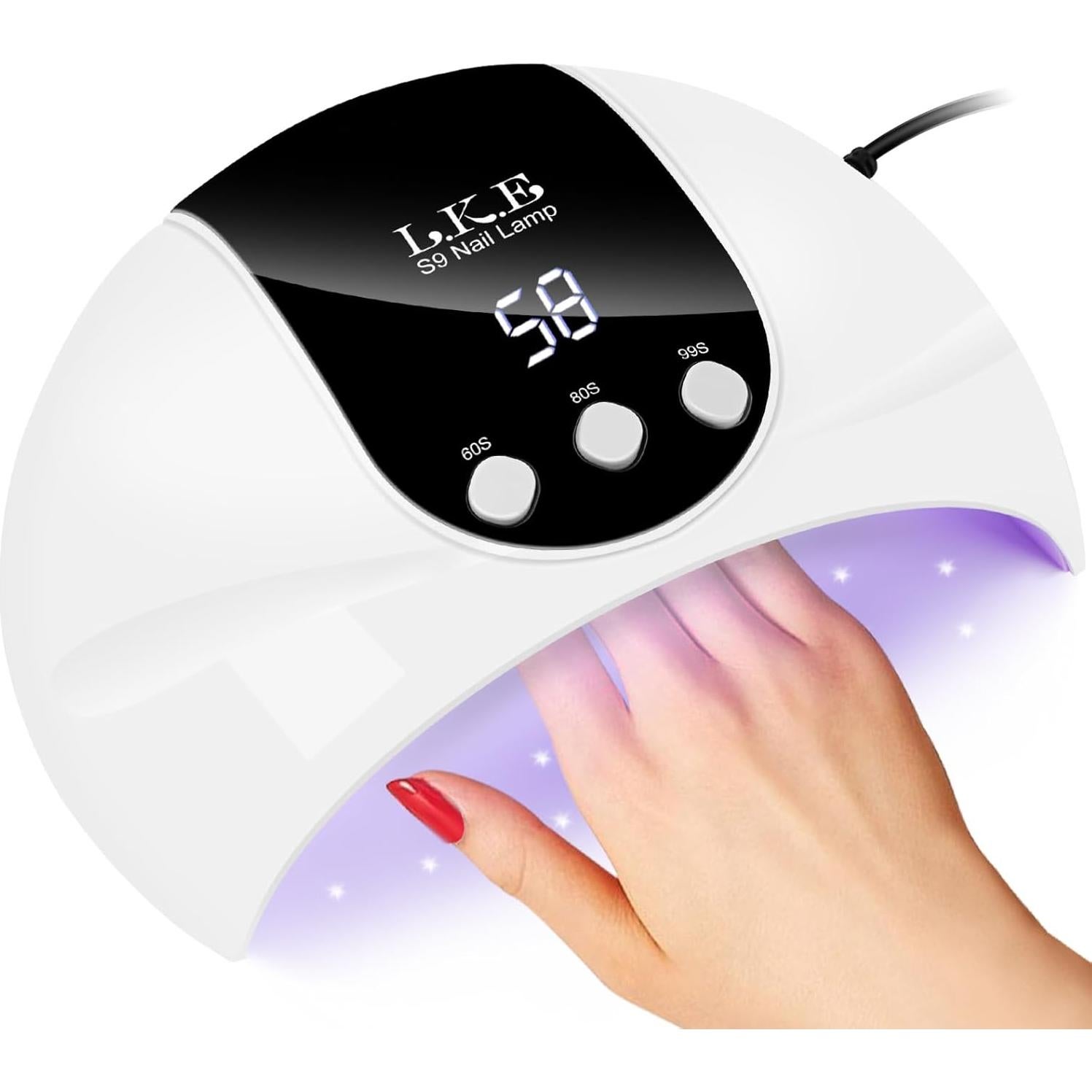 Luz UV para Uñas de Gel LKE 54W con 18 Perlas y Temporizador