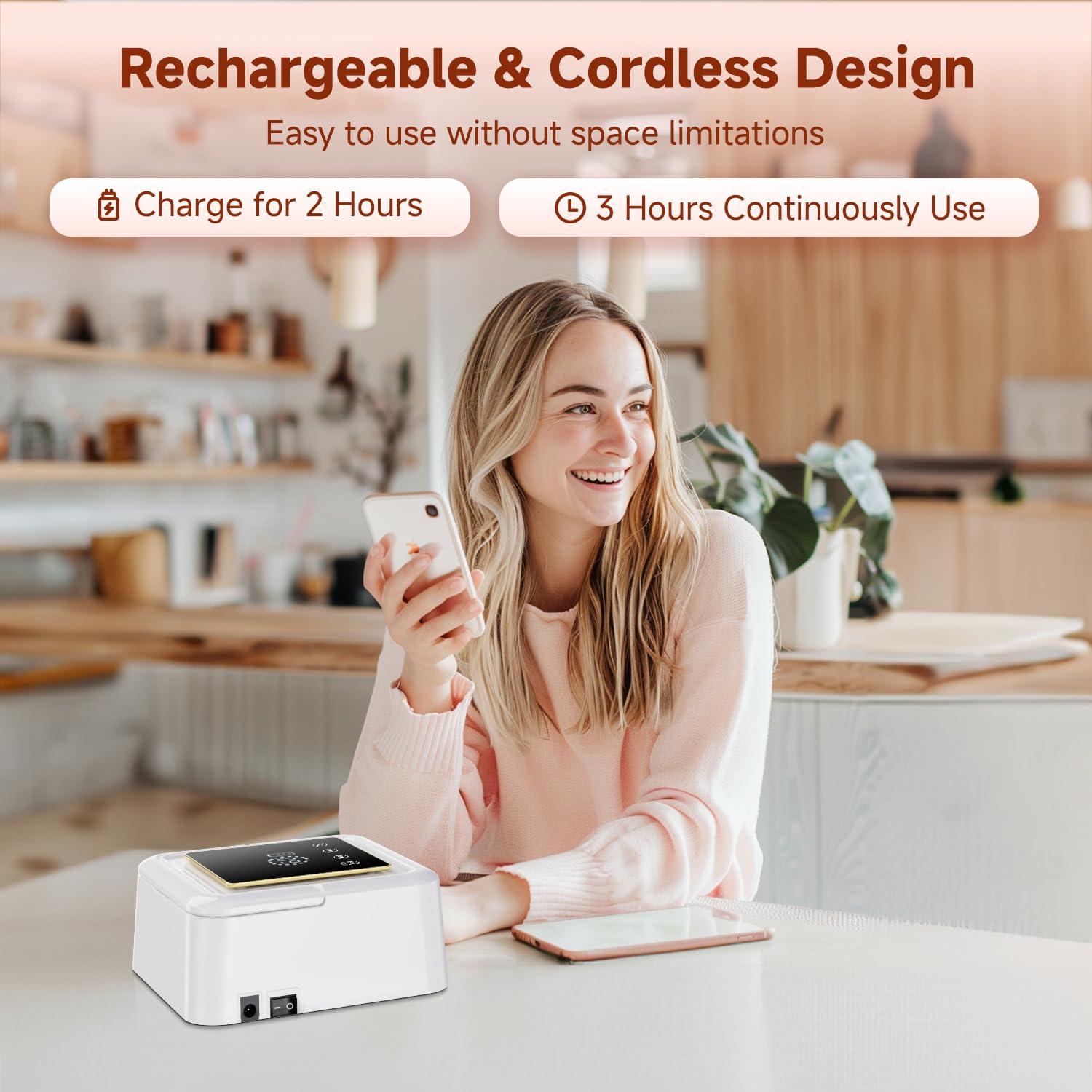 Lámpara de Uñas UV Inalámbrica Meremit 108W con Pantalla Táctil