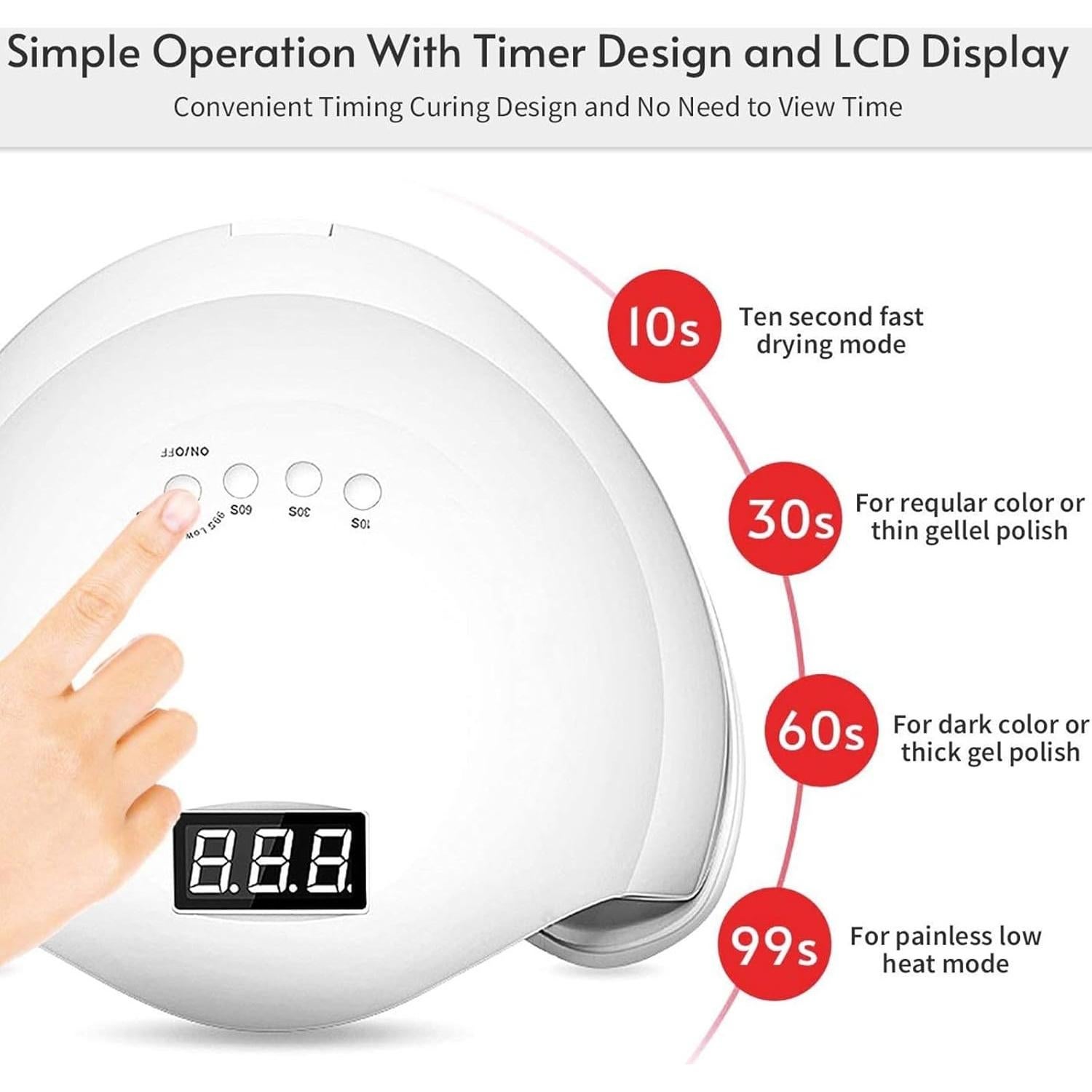 Lámpara de Uñas LED LISHUMEI SUN 5 48W con Sensor Automático