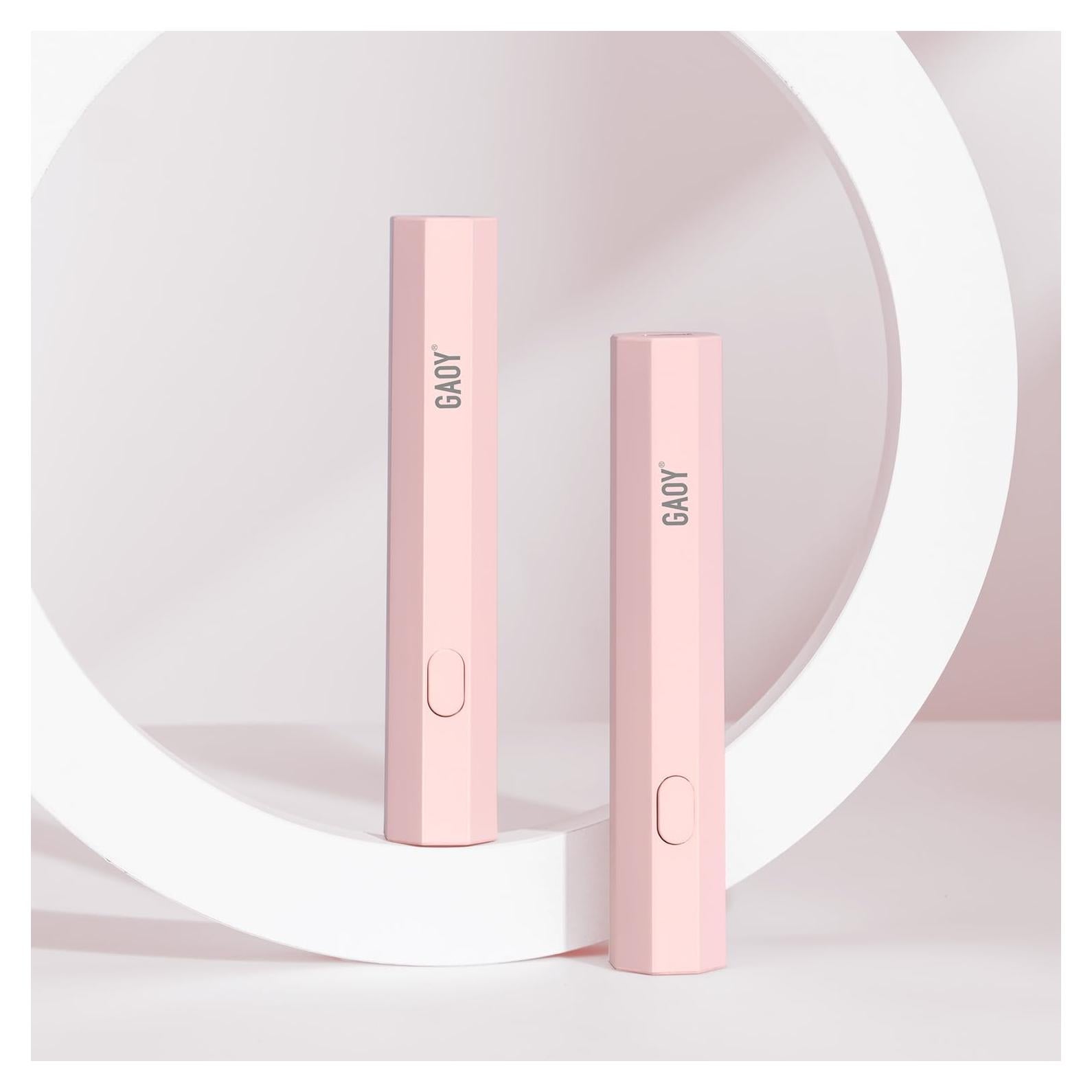 Lámpara UV Portátil GAOY para Uñas de Gel Rosa 15x5.9cm