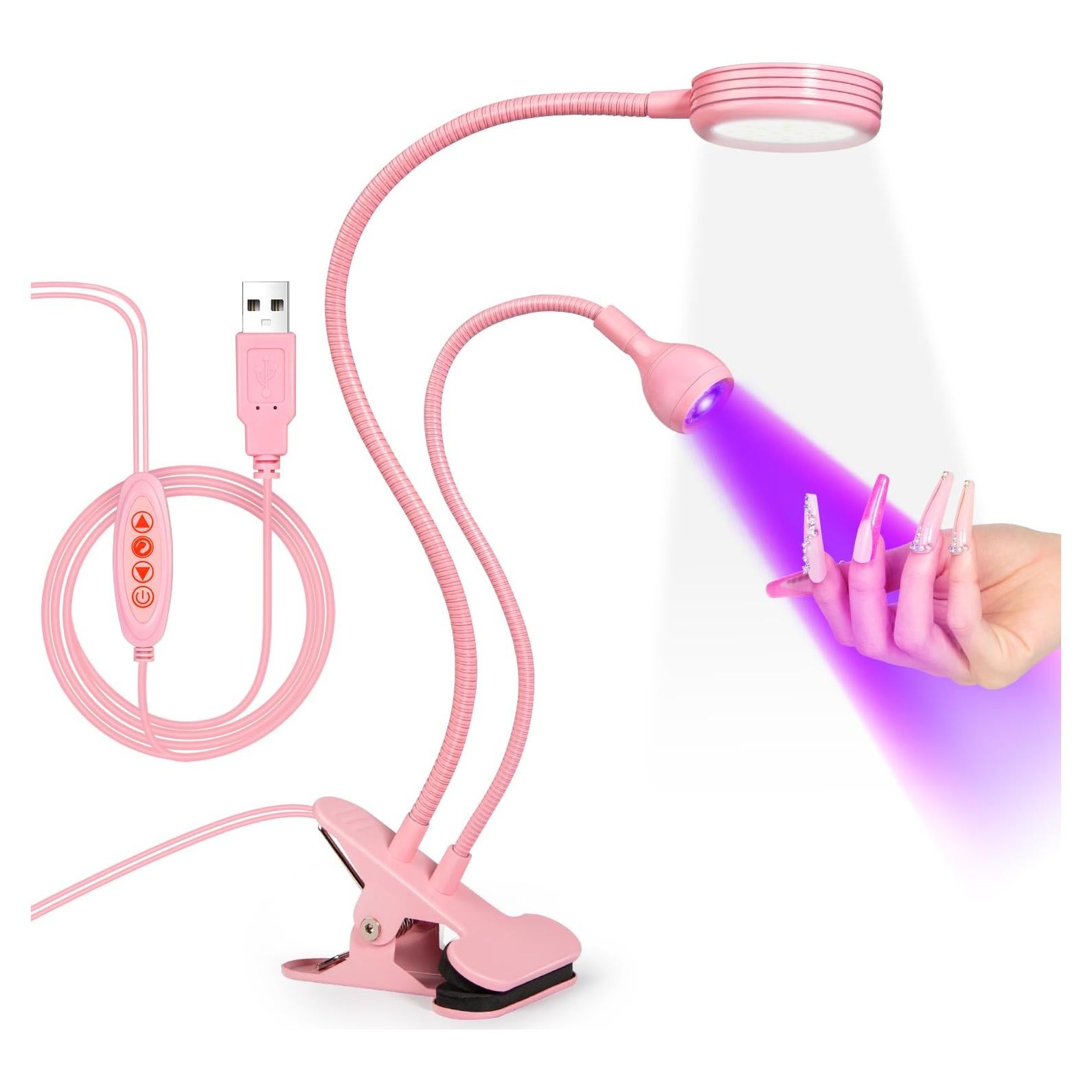 Lámpara de Uñas LED AORAEM Doble Cabeza Rosa 10x10cm