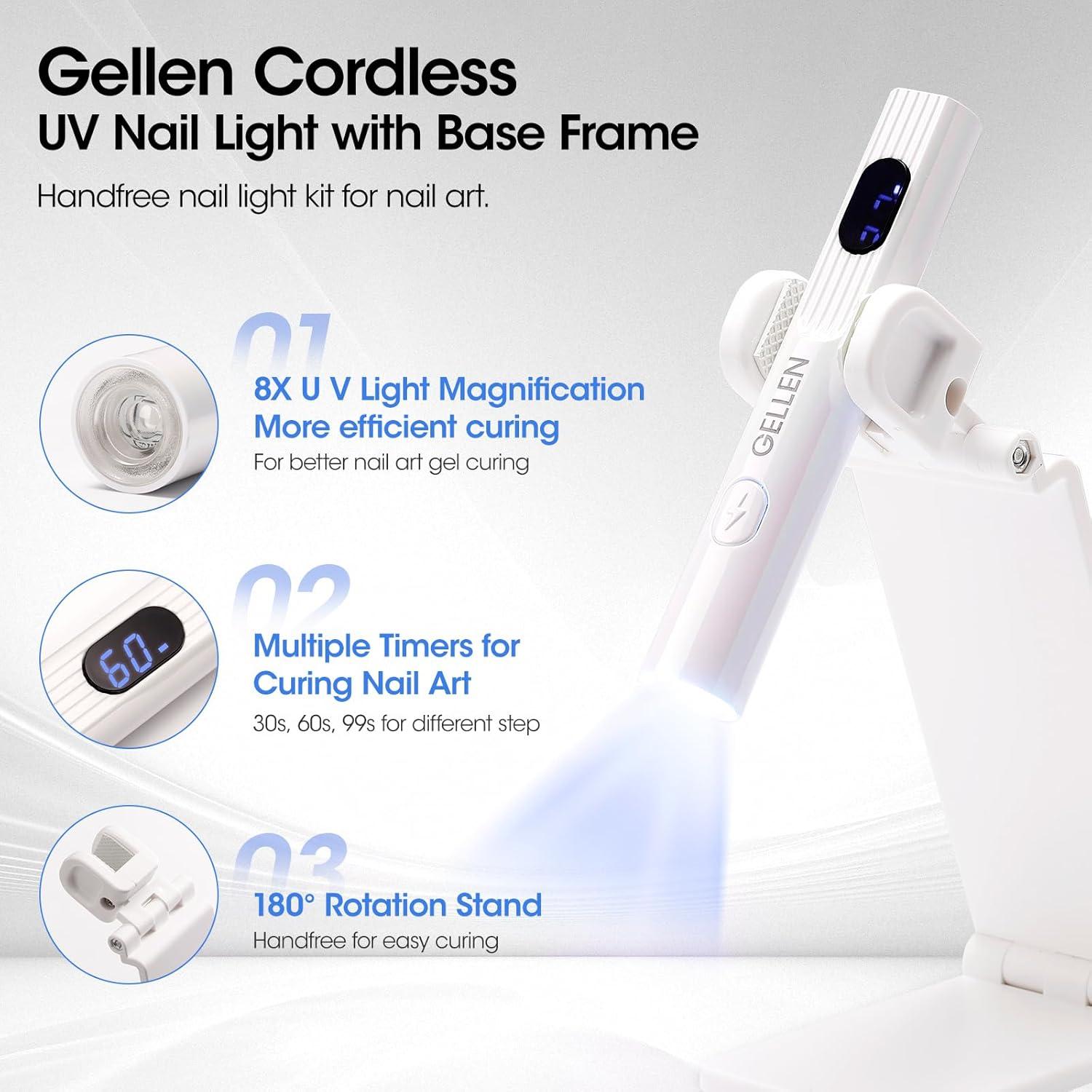 Lámpara UV Mini Portátil Gellen para Uñas de Gel 3 Temporizadores