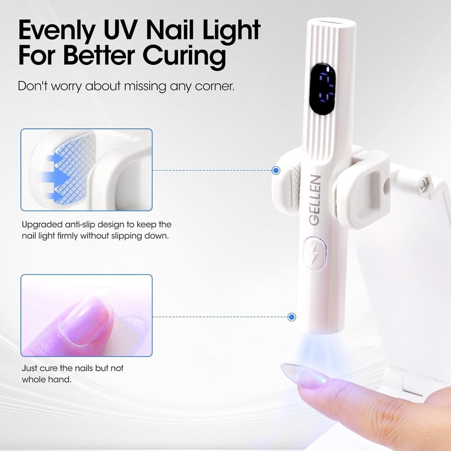 Lámpara UV Mini Portátil Gellen para Uñas de Gel 3 Temporizadores