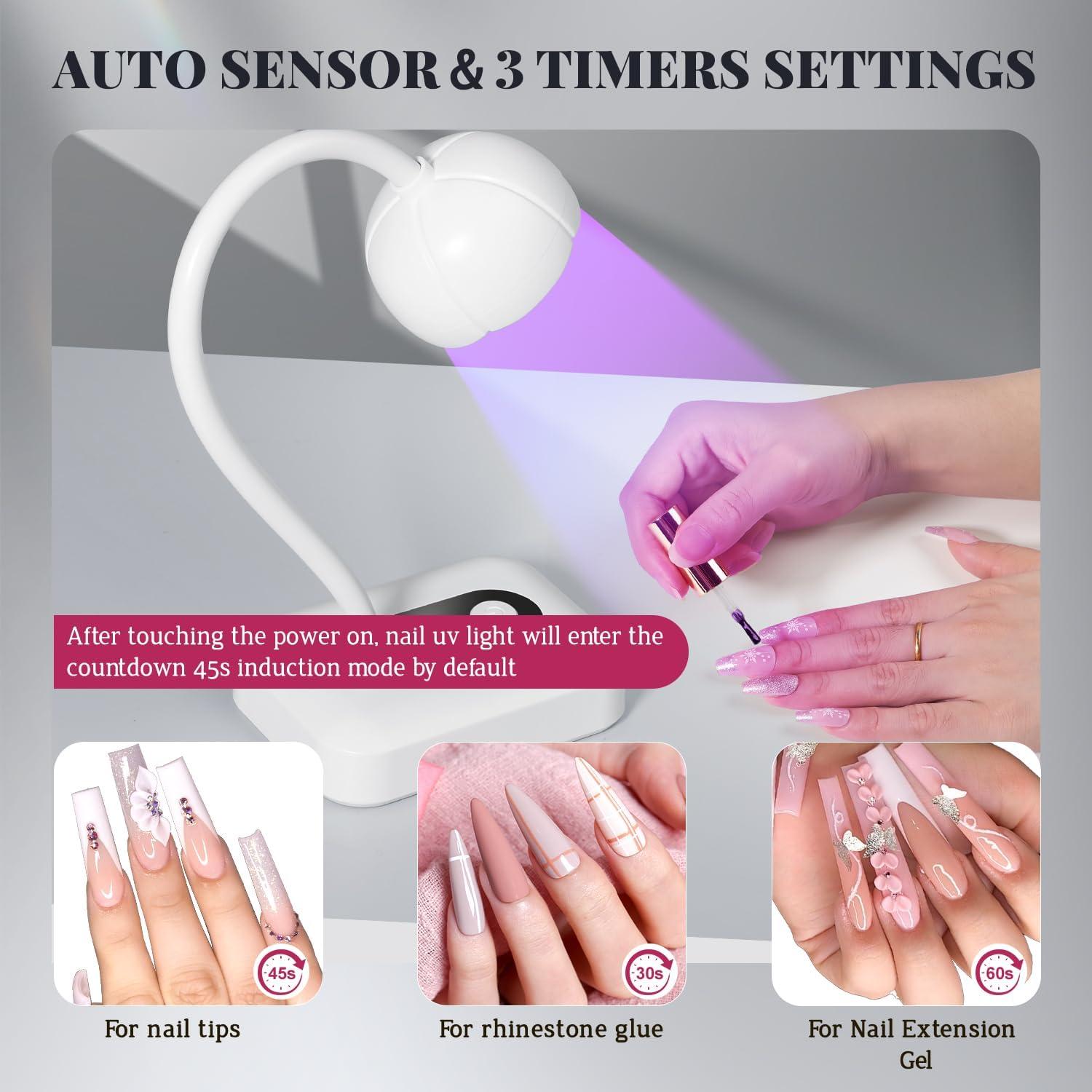Lámpara de Uñas UV LED Krofaue 36W Portátil con Sensor Automático