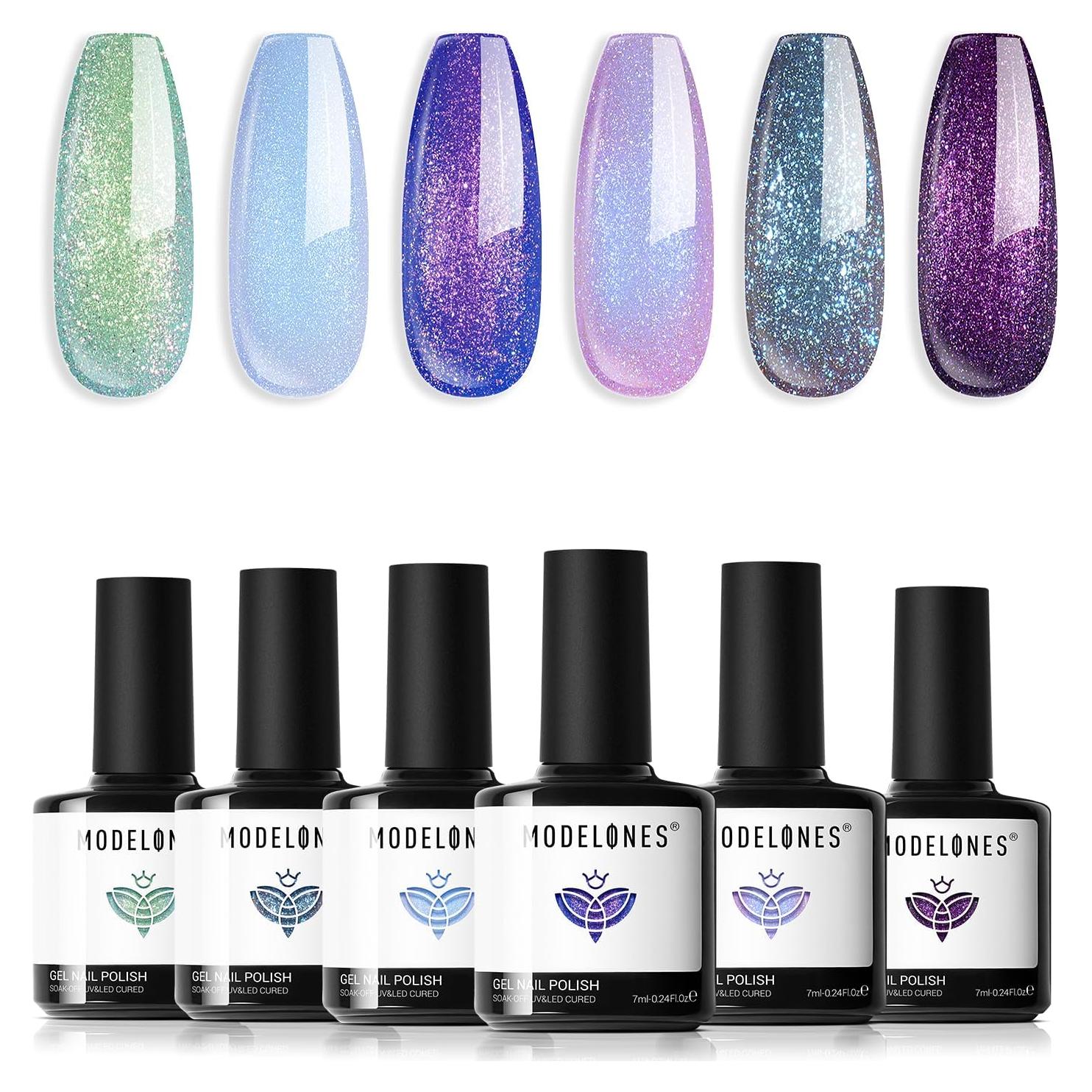 Set de Esmalte de Uñas Gel Modelones Chameleon Galaxy 6 Colores