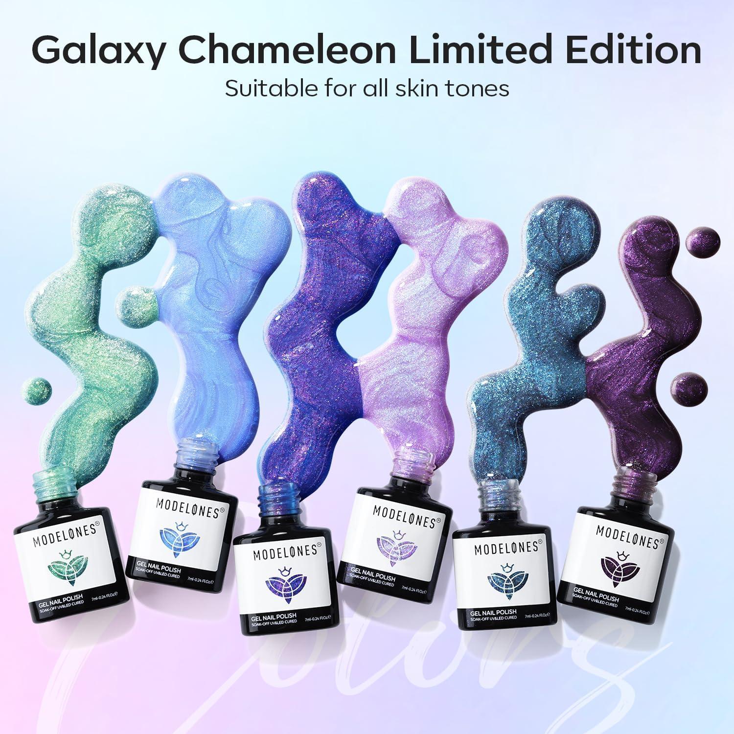 Set de Esmalte de Uñas Gel Modelones Chameleon Galaxy 6 Colores
