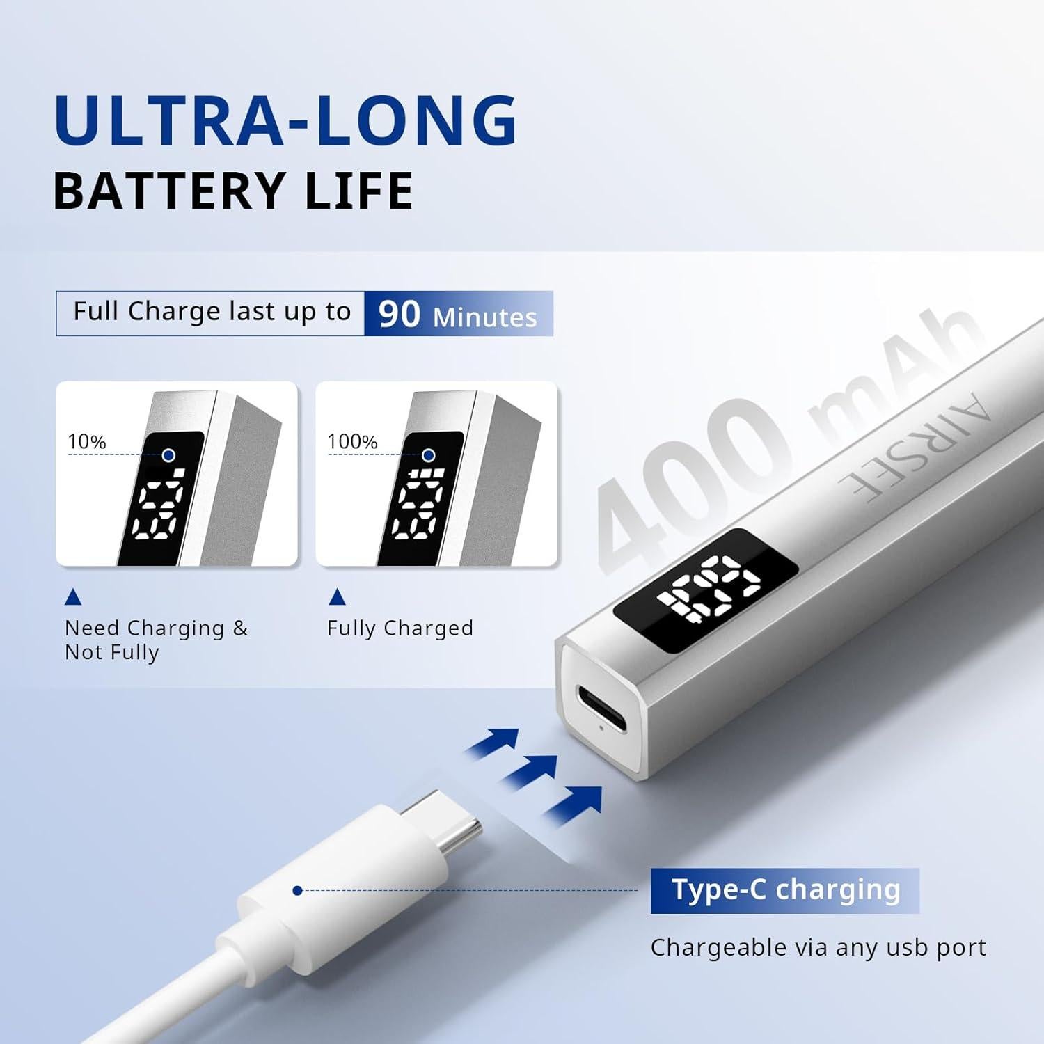 Lámpara de Uñas Inalámbrica AIRSEE JZ08 Plata USB Recargable