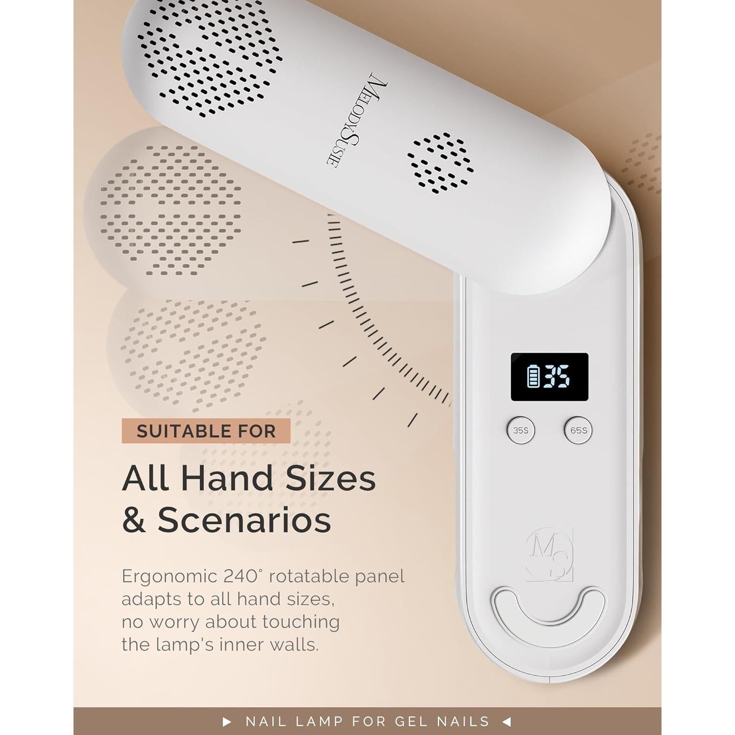 Lámpara de Uñas UV Inalámbrica MelodySusie Plus20F 240°