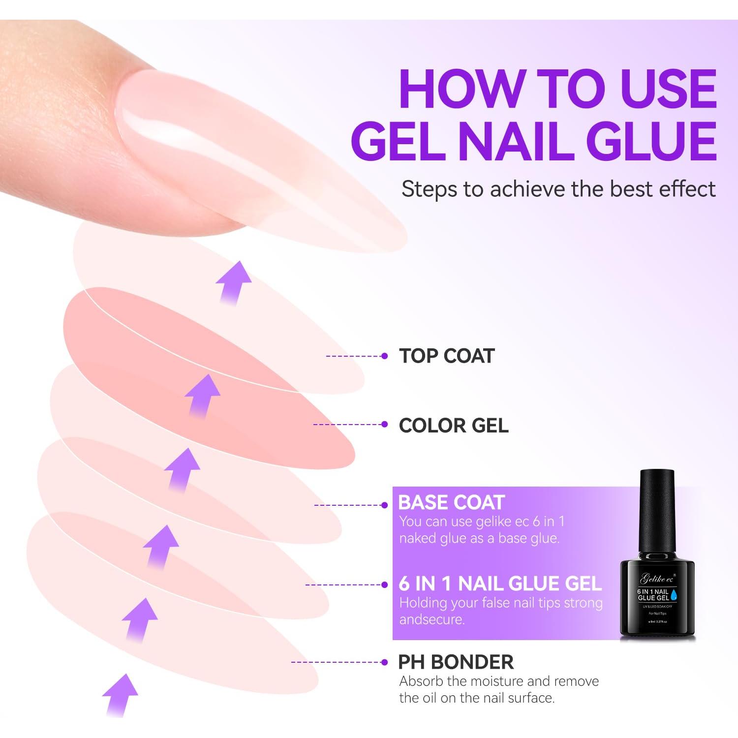 Gelike EC 6 en 1 Adhesivo Gel para Uñas Postizas 49.6g