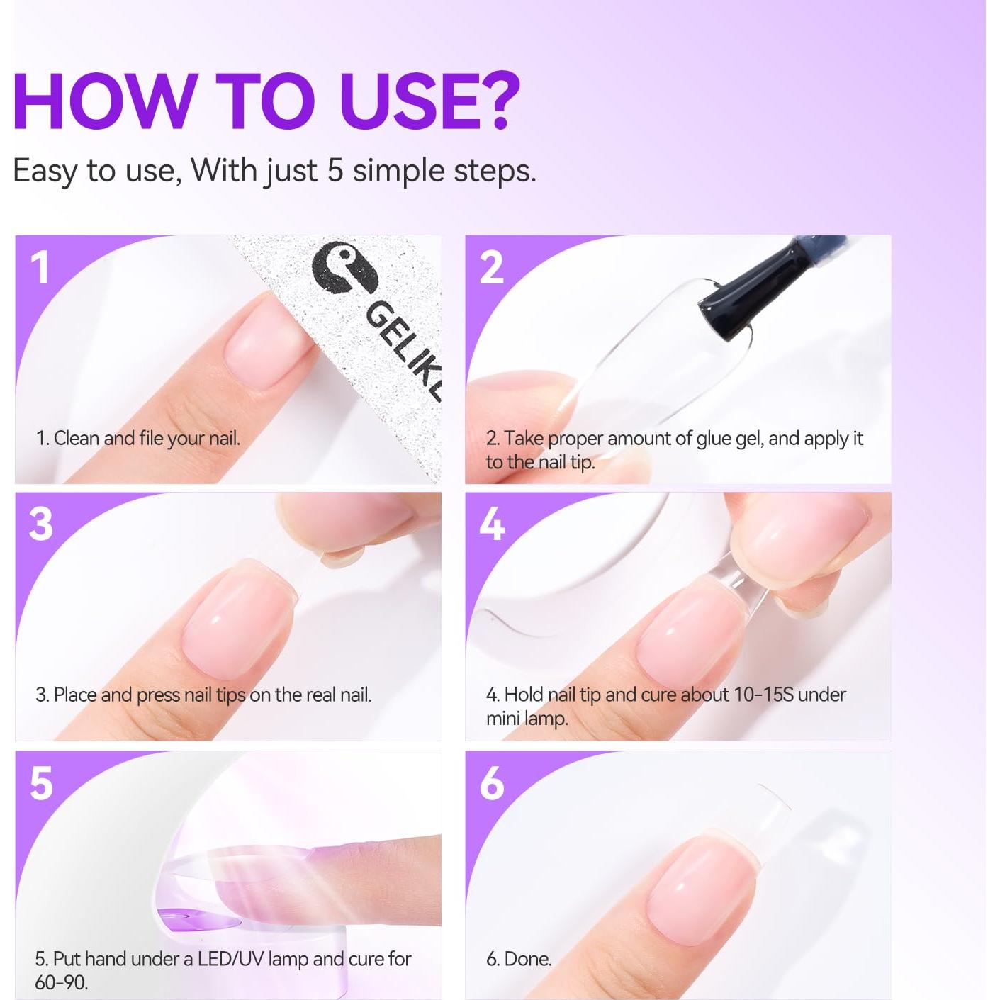 Gelike EC 6 en 1 Adhesivo Gel para Uñas Postizas 49.6g