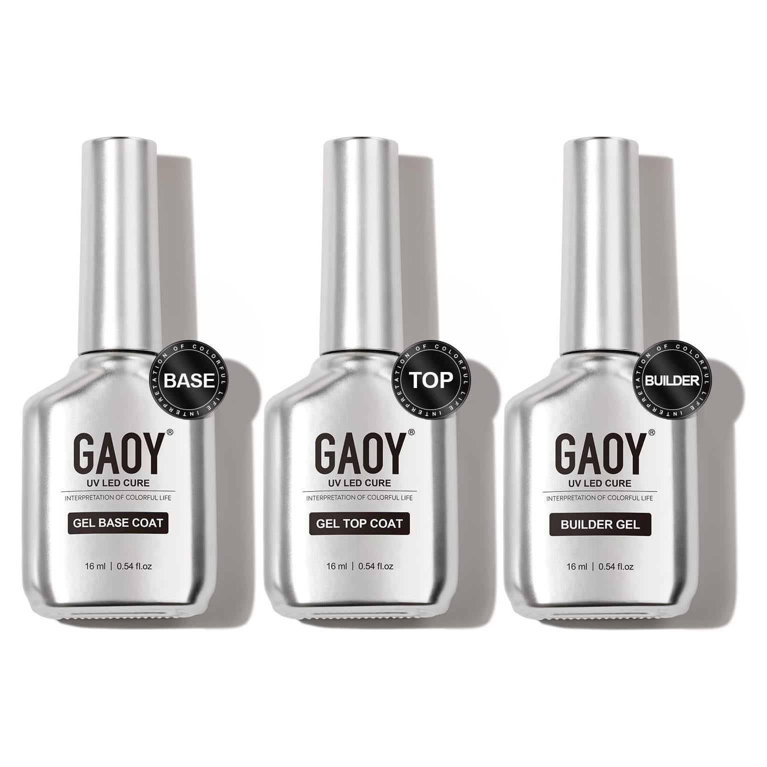 Set de Gel para Uñas GAOY 3 Pcs 16ml Brillante y Sin Limpieza