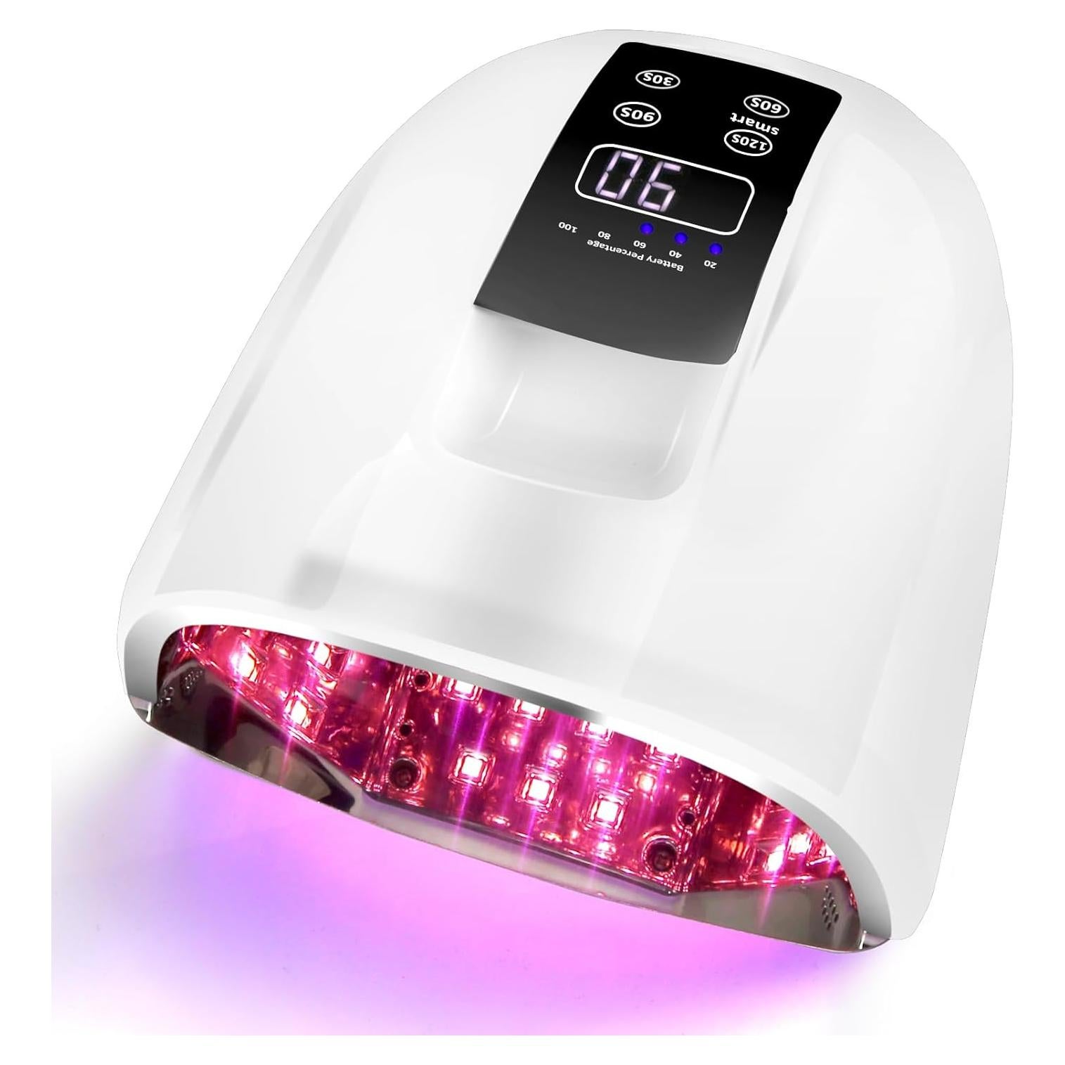 Lámpara de Uñas UV LED Inalámbrica Linssy 90W con Temporizador
