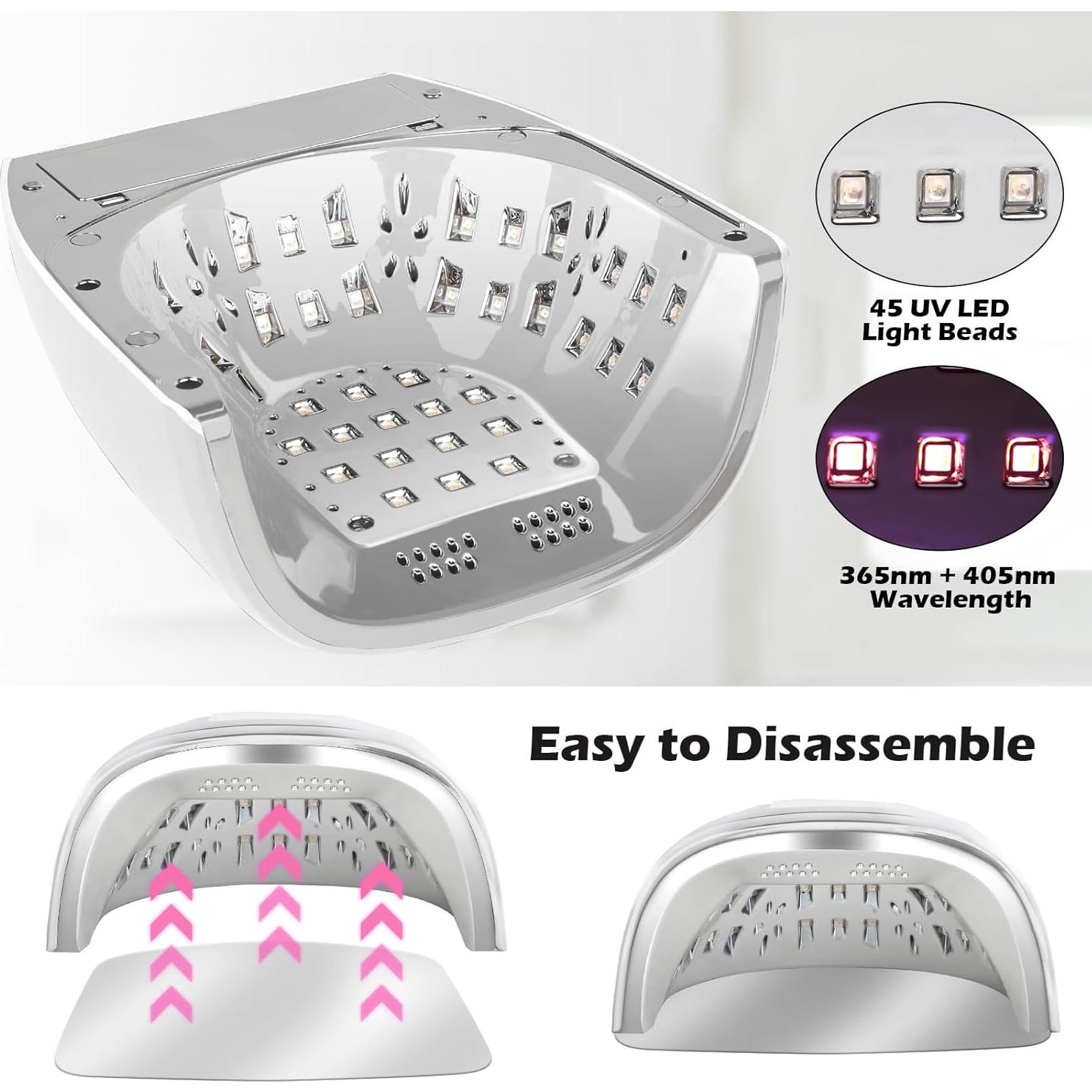 Lámpara de Uñas UV LED Inalámbrica Linssy 90W con Temporizador