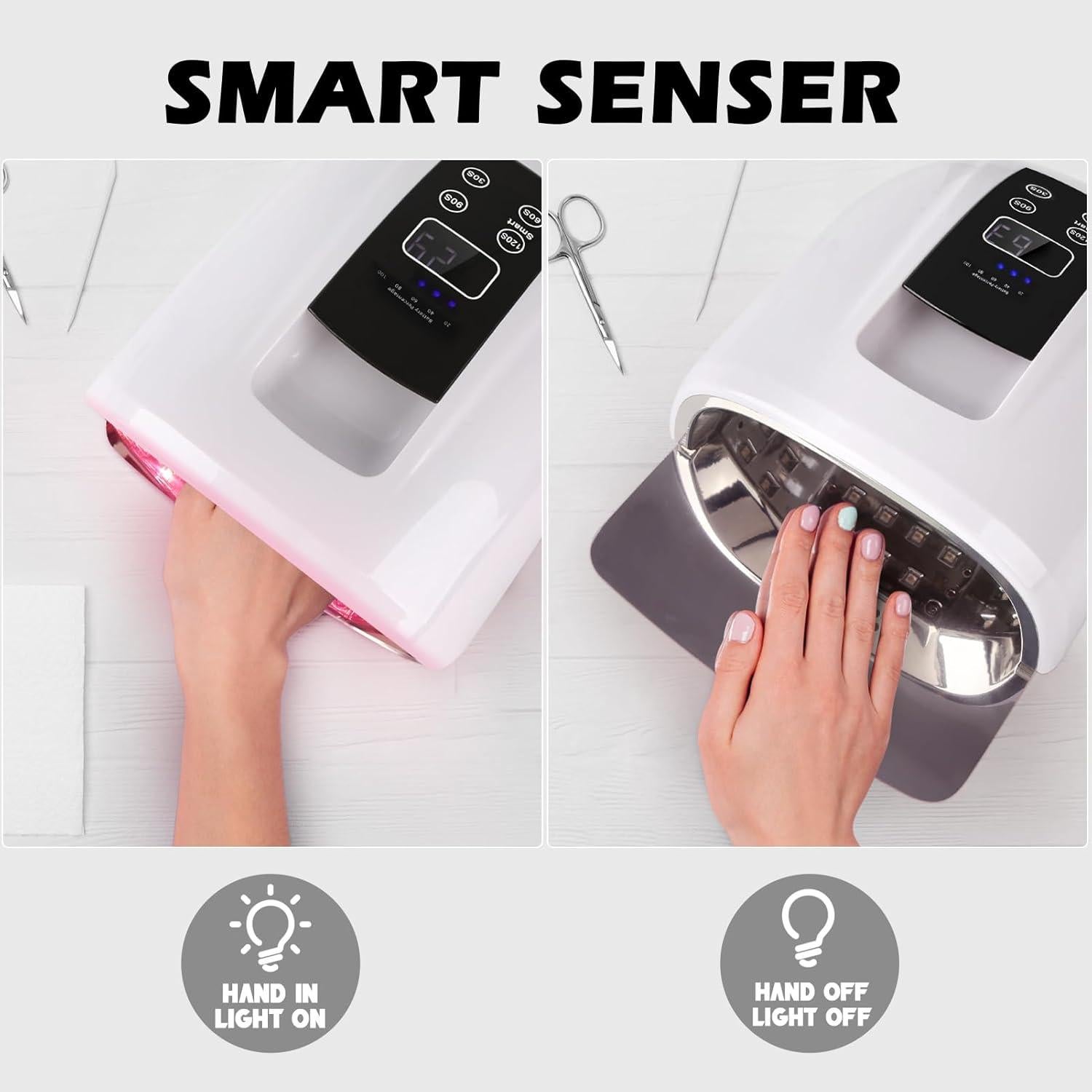 Lámpara de Uñas UV LED Inalámbrica Linssy 90W con Temporizador