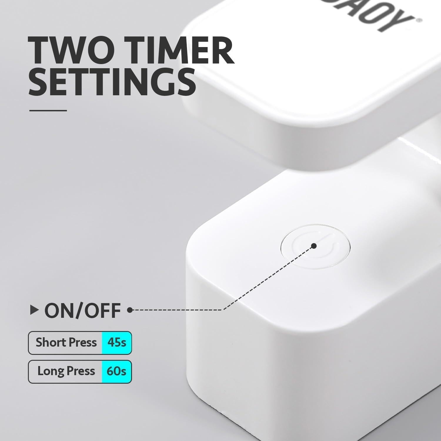 Luz UV para Uñas de Gel GAOY Mini LED 45s/60s Blanca