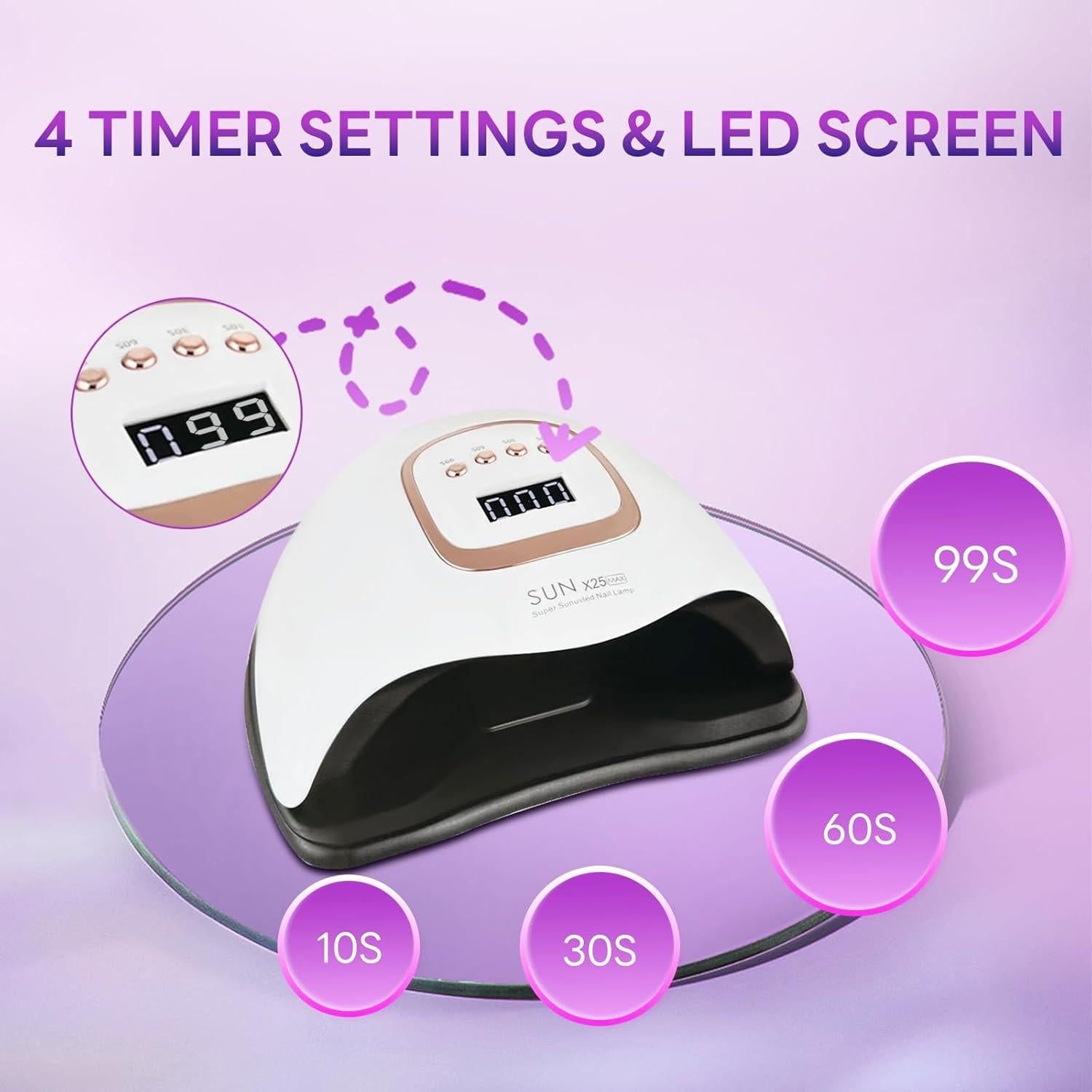 Lámpara UV LED 380W BEENLE para Uñas, Secador Profesional con 4 Temporizadores