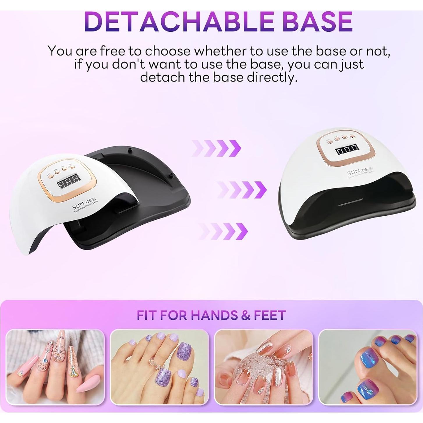 Lámpara UV LED 380W BEENLE para Uñas, Secador Profesional con 4 Temporizadores