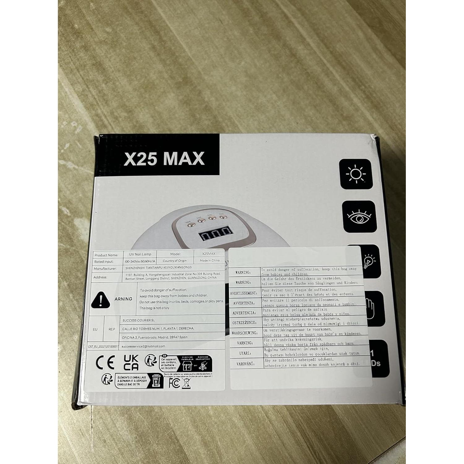 Lámpara UV LED 380W BEENLE para Uñas, Secador Profesional con 4 Temporizadores