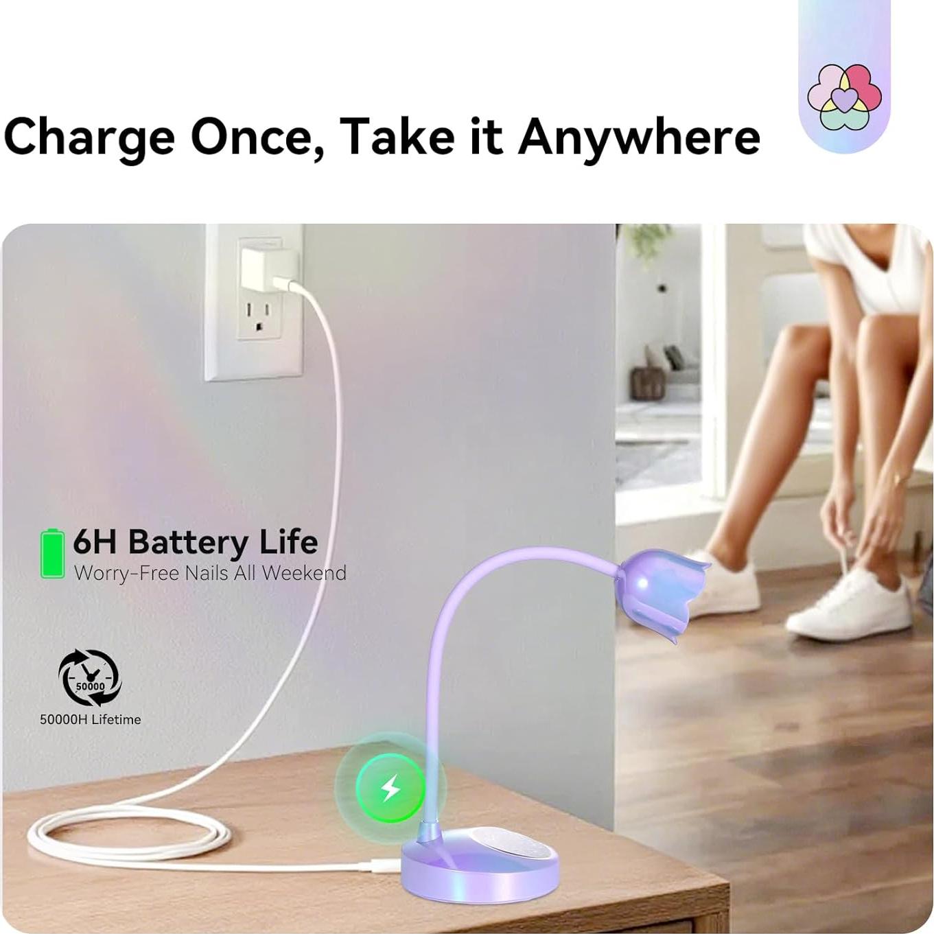 Lámpara UV para Uñas SAVILAND 30W Cordless con Sensor Inteligente