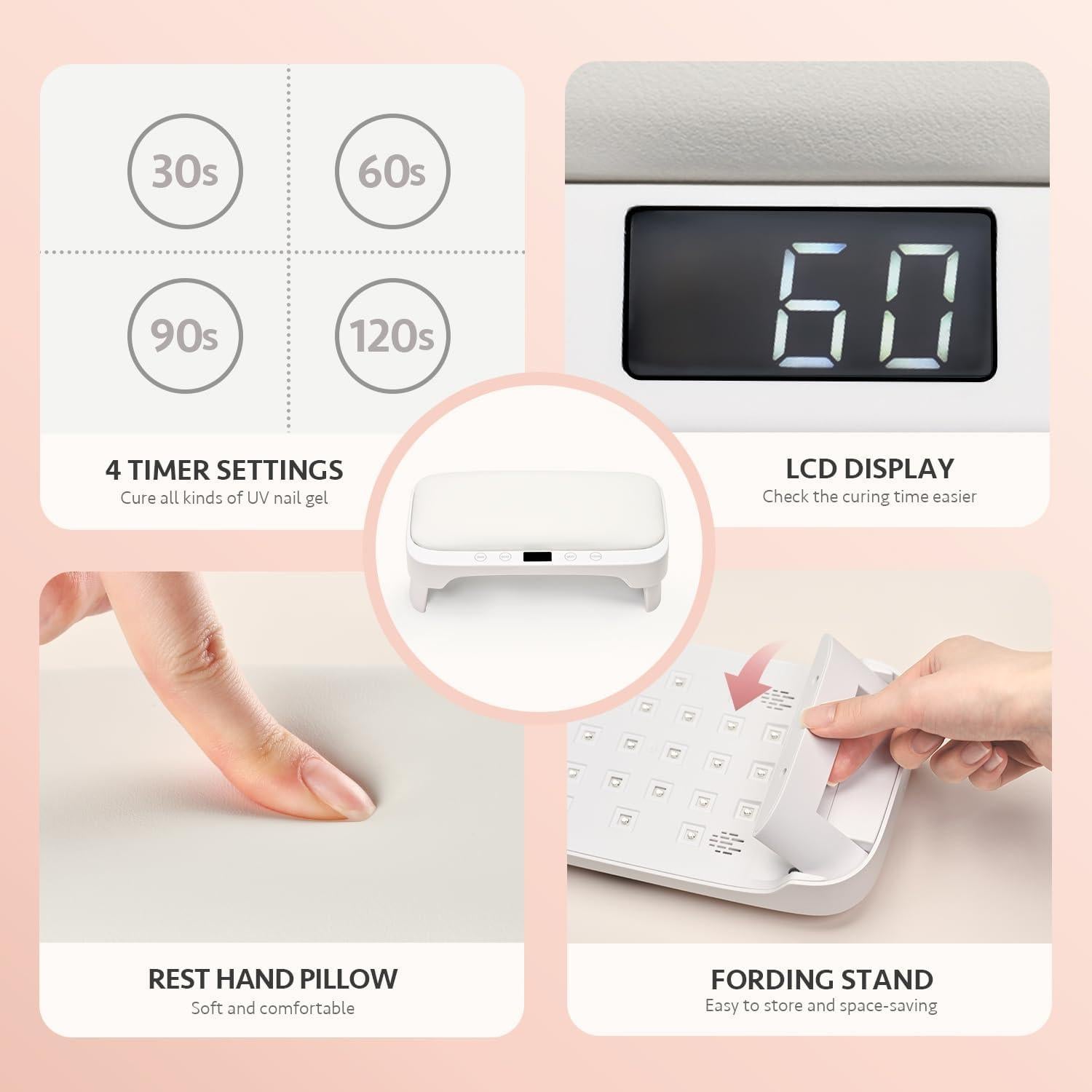 Lámpara UV Profesional GAOY para Uñas con Reposabrazos 30 LEDs