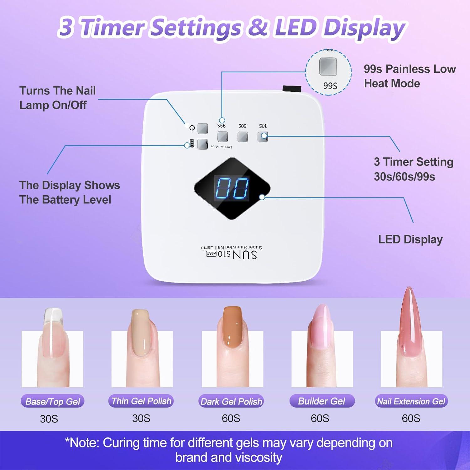Lámpara de Uñas UV LED Inalámbrica LKE 86W con Temporizador